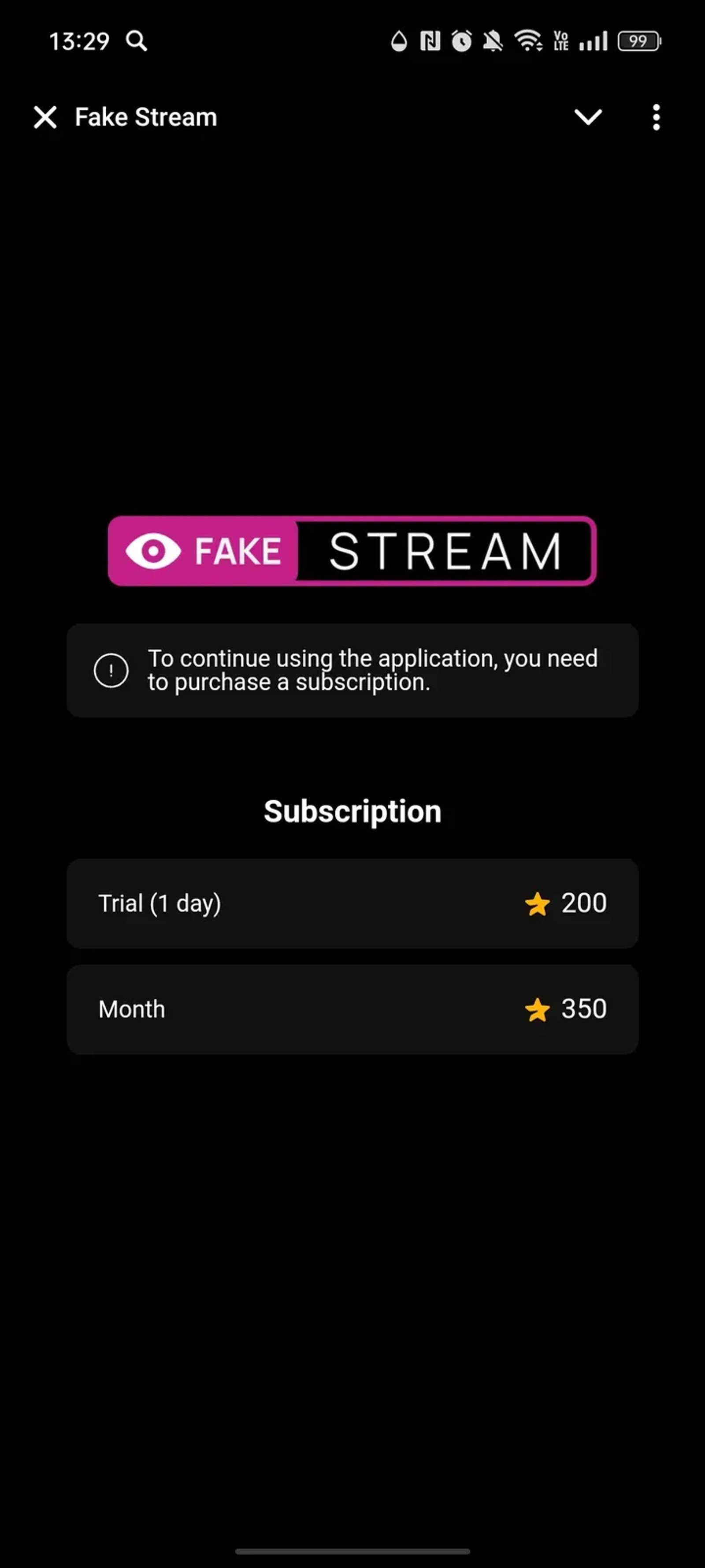 Fake Stream в Телеграм — скриншот 1