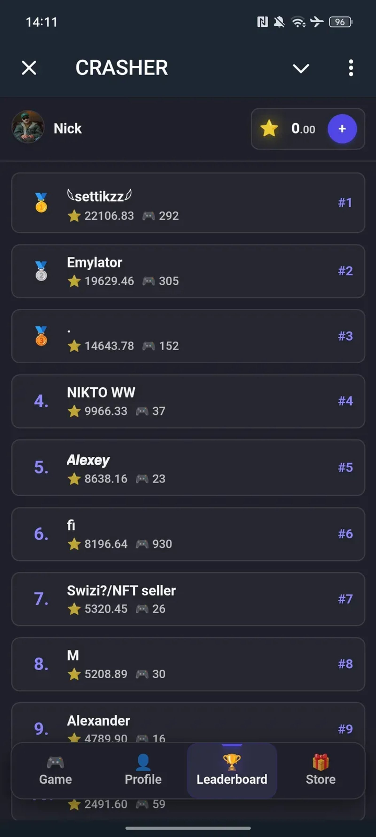 CRASHER в Телеграм — скриншот 3