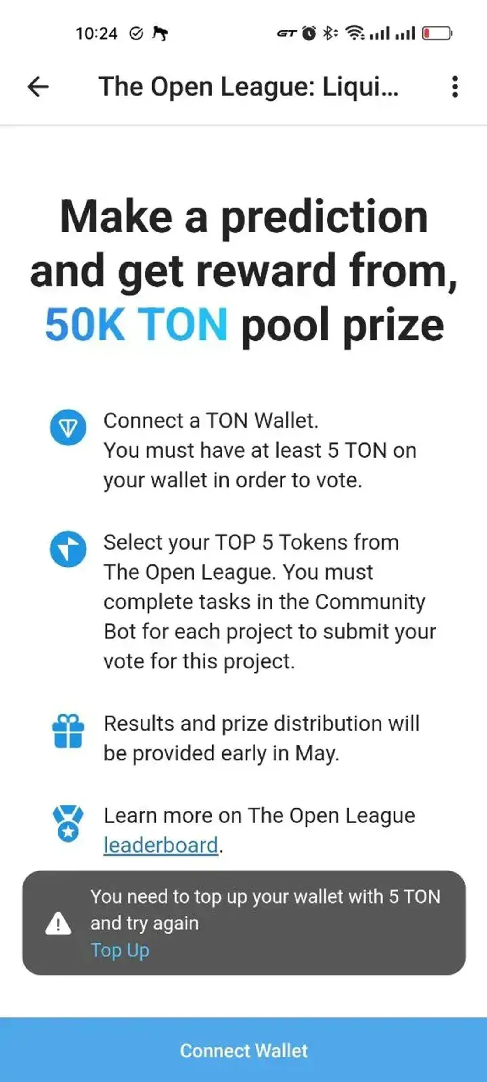 The Open League: Liquidity Pools в Телеграм — скриншот 4