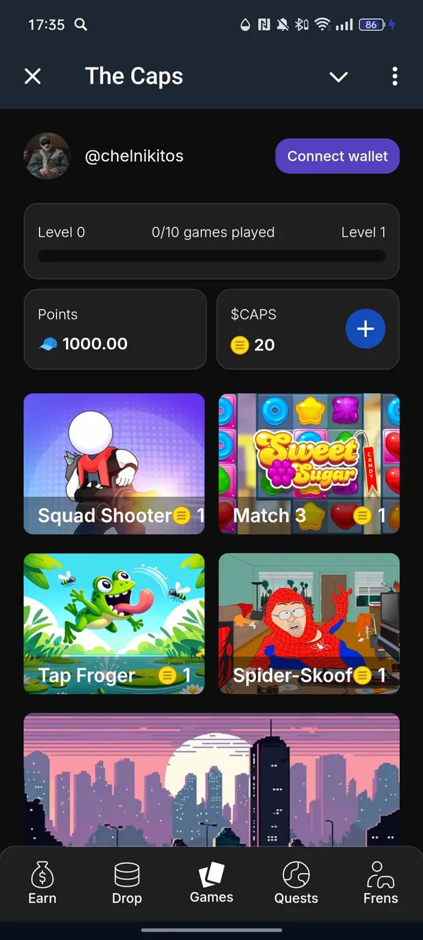 Caps & Cups | Game Hub в Телеграм — скриншот 1