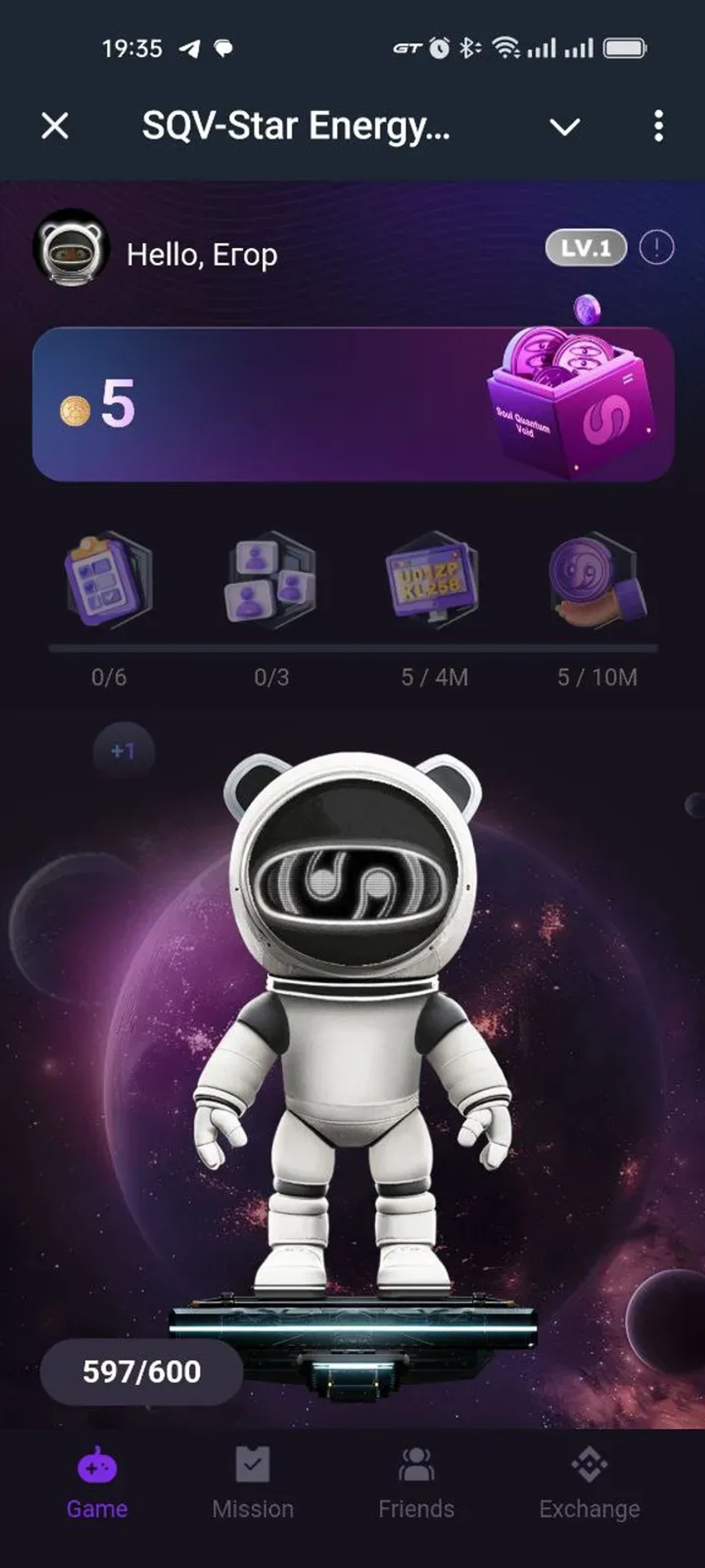 SQV-Star Energy Hunter в Телеграм — скриншот 4