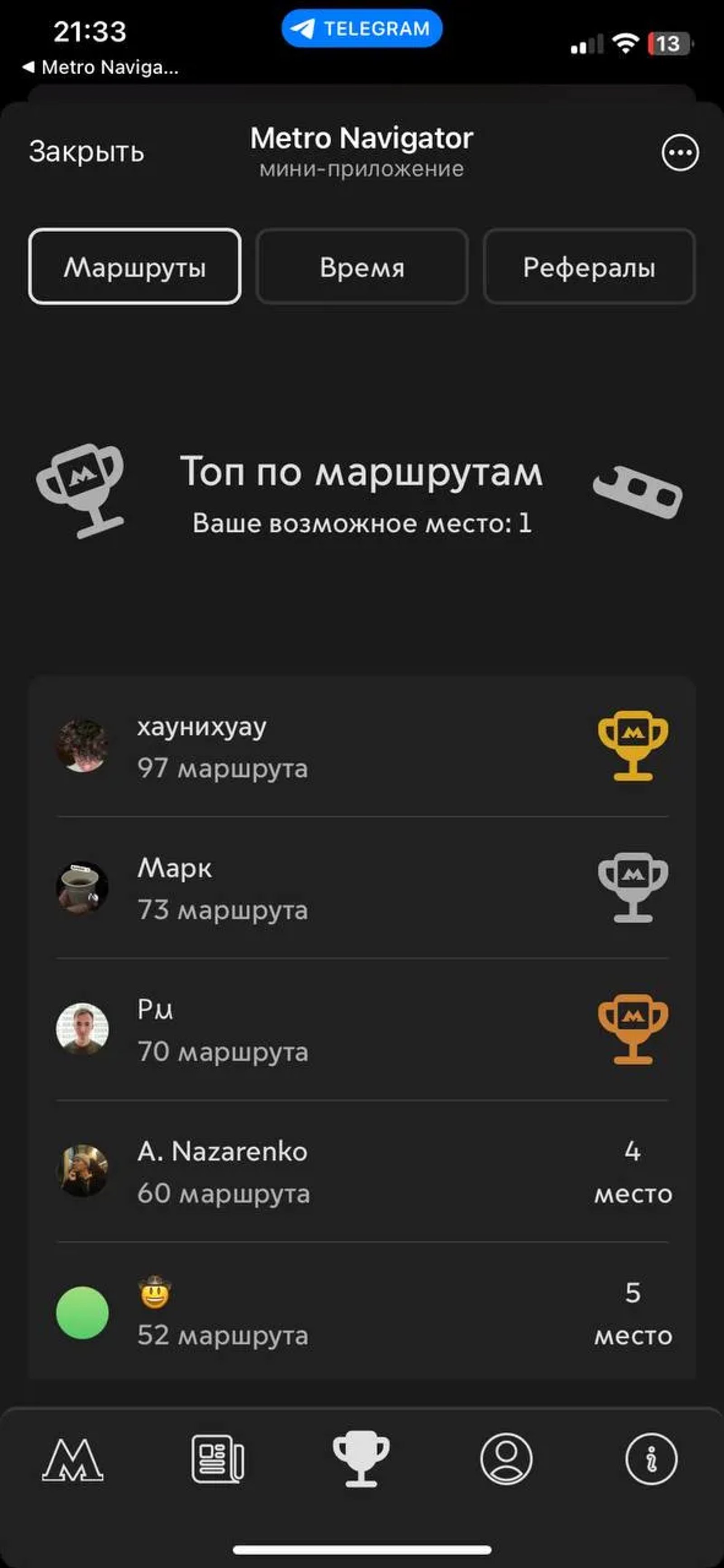 Metro Navigator в Телеграм — скриншот 2