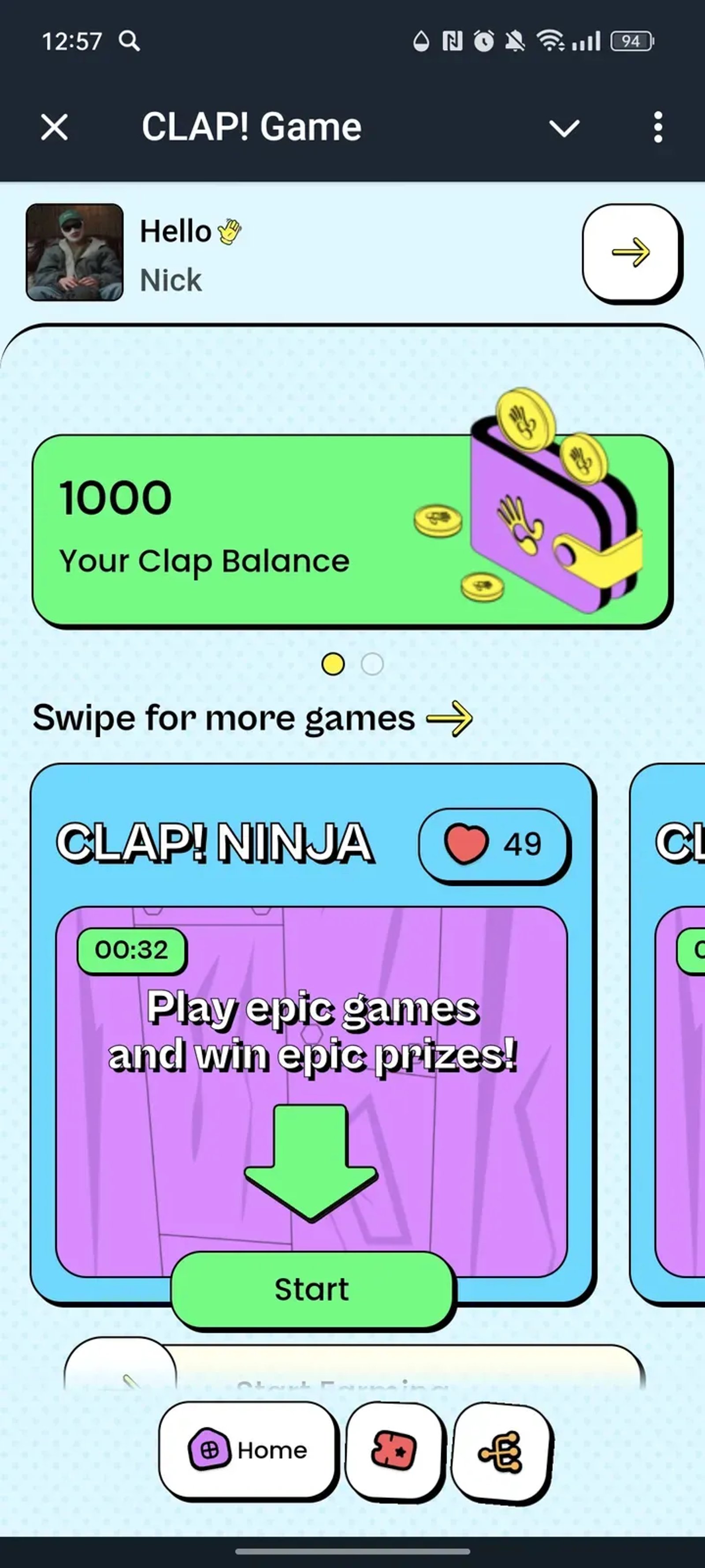 CLAP! Game в Телеграм — скриншот 1