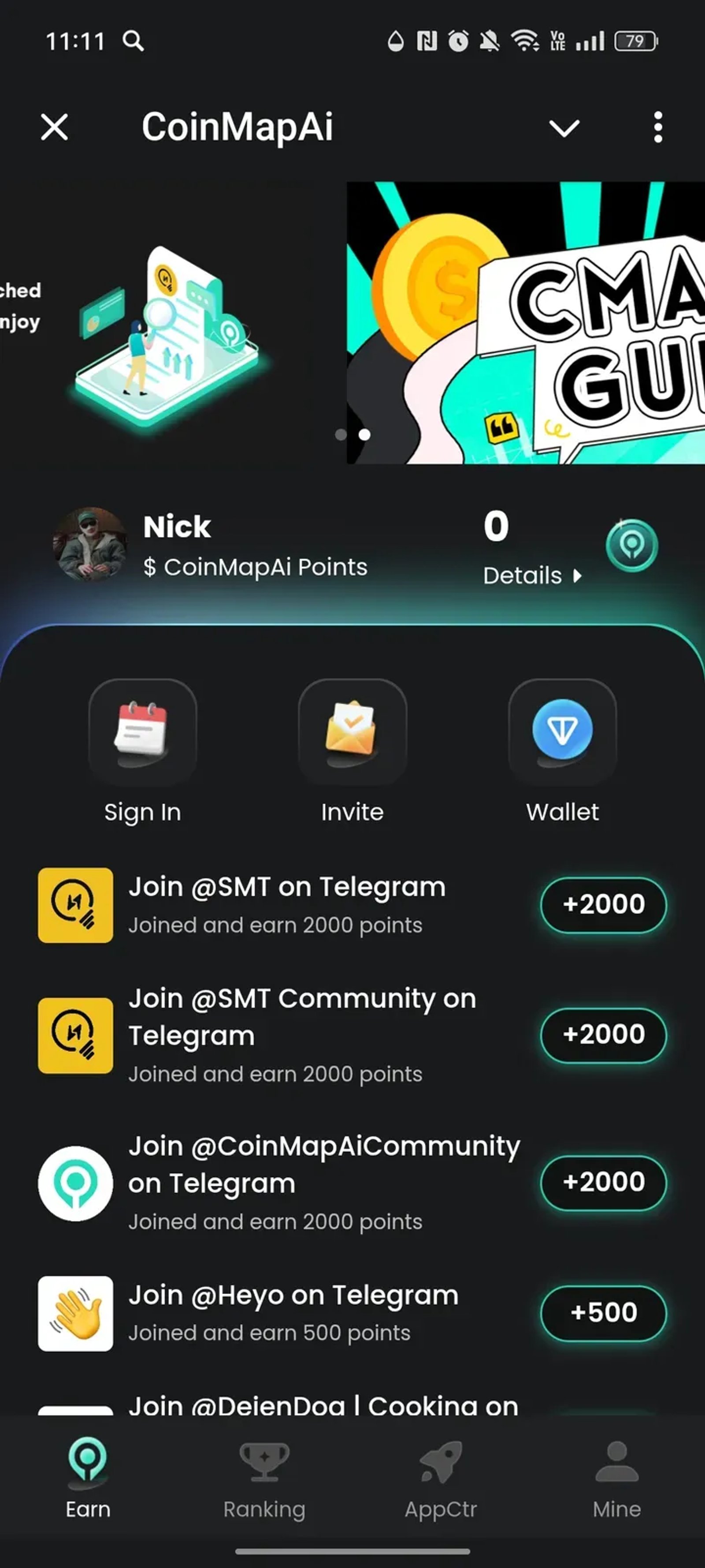 CoinMapAi в Телеграм — скриншот 1