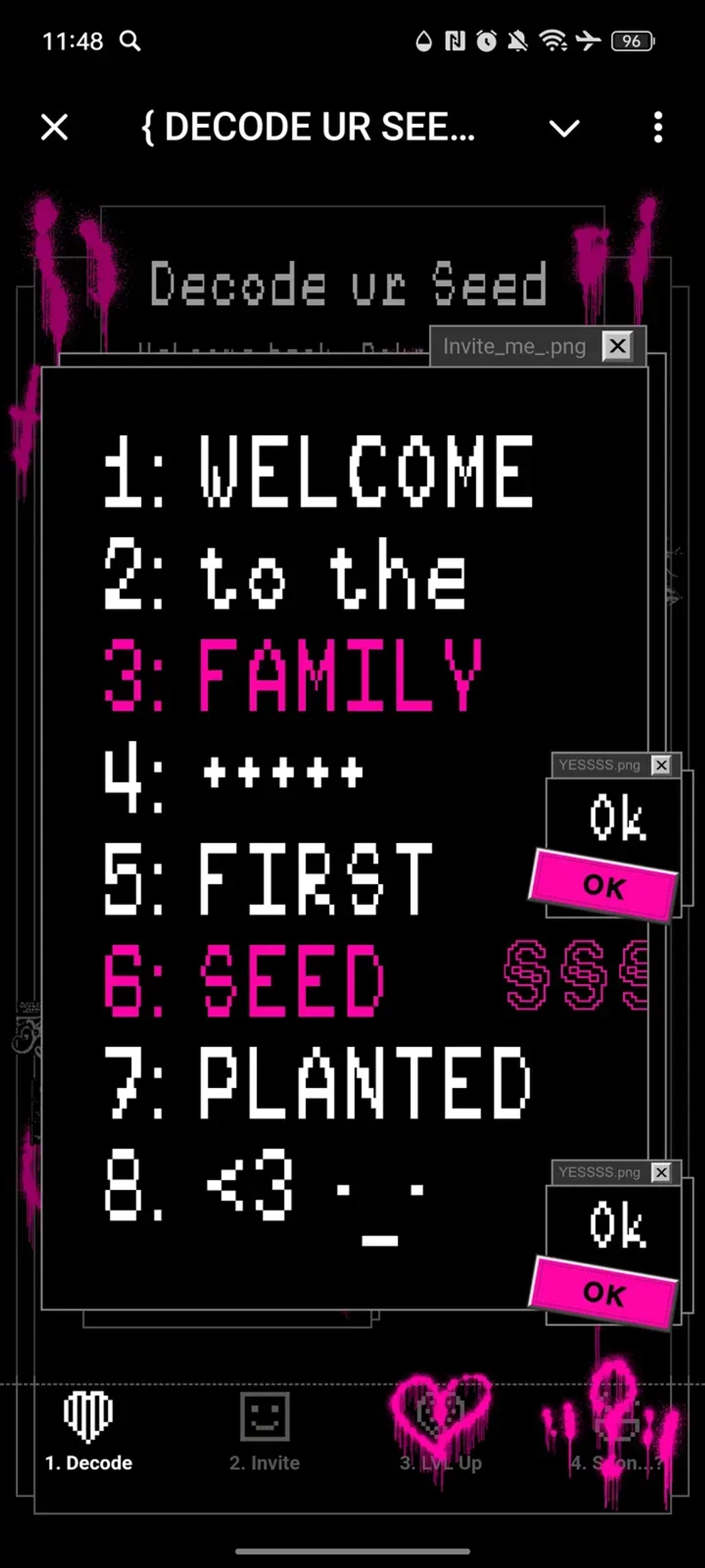 { DECODE UR SEED } в Телеграм — скриншот 2