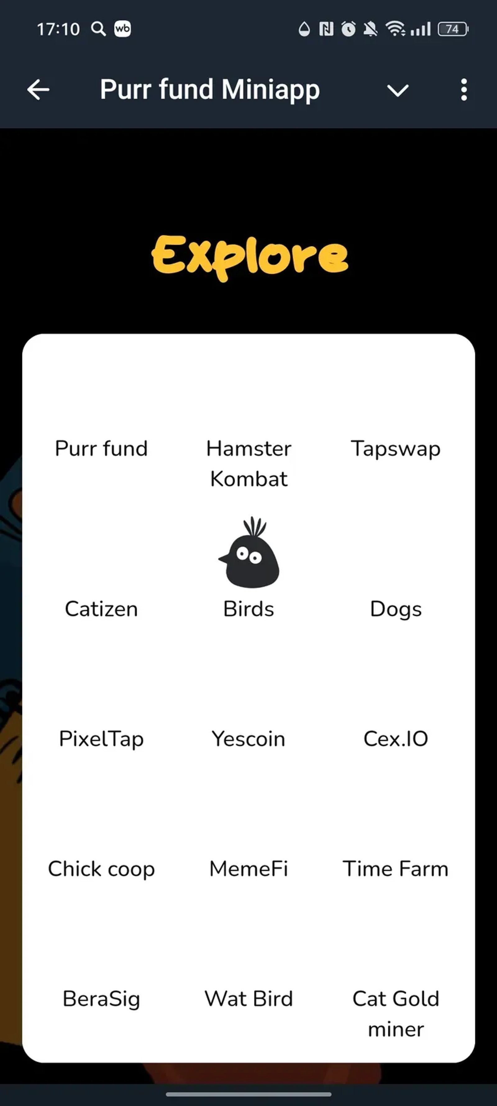 Purr fund Miniapp в Телеграм — скриншот 3