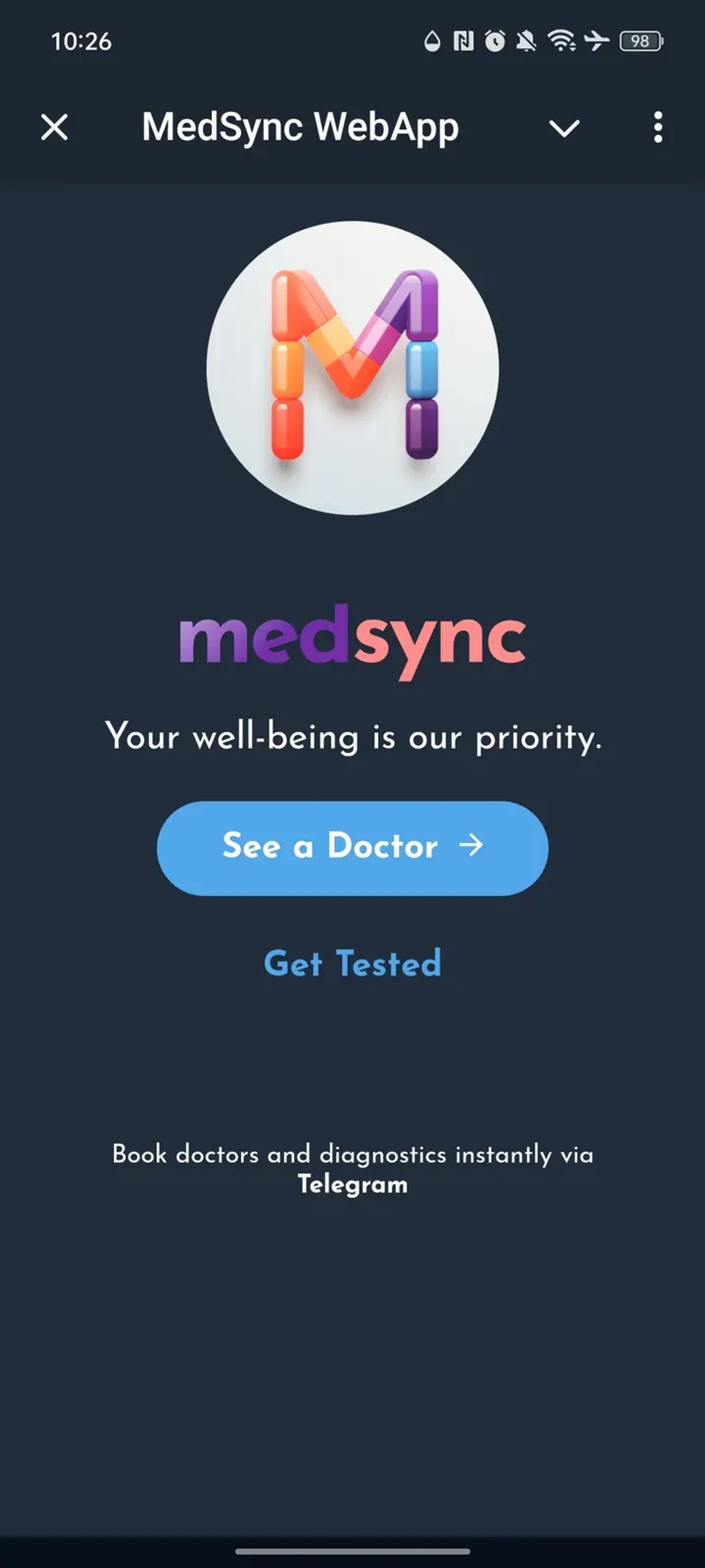 MedSync WebApp в Телеграм — скриншот 2