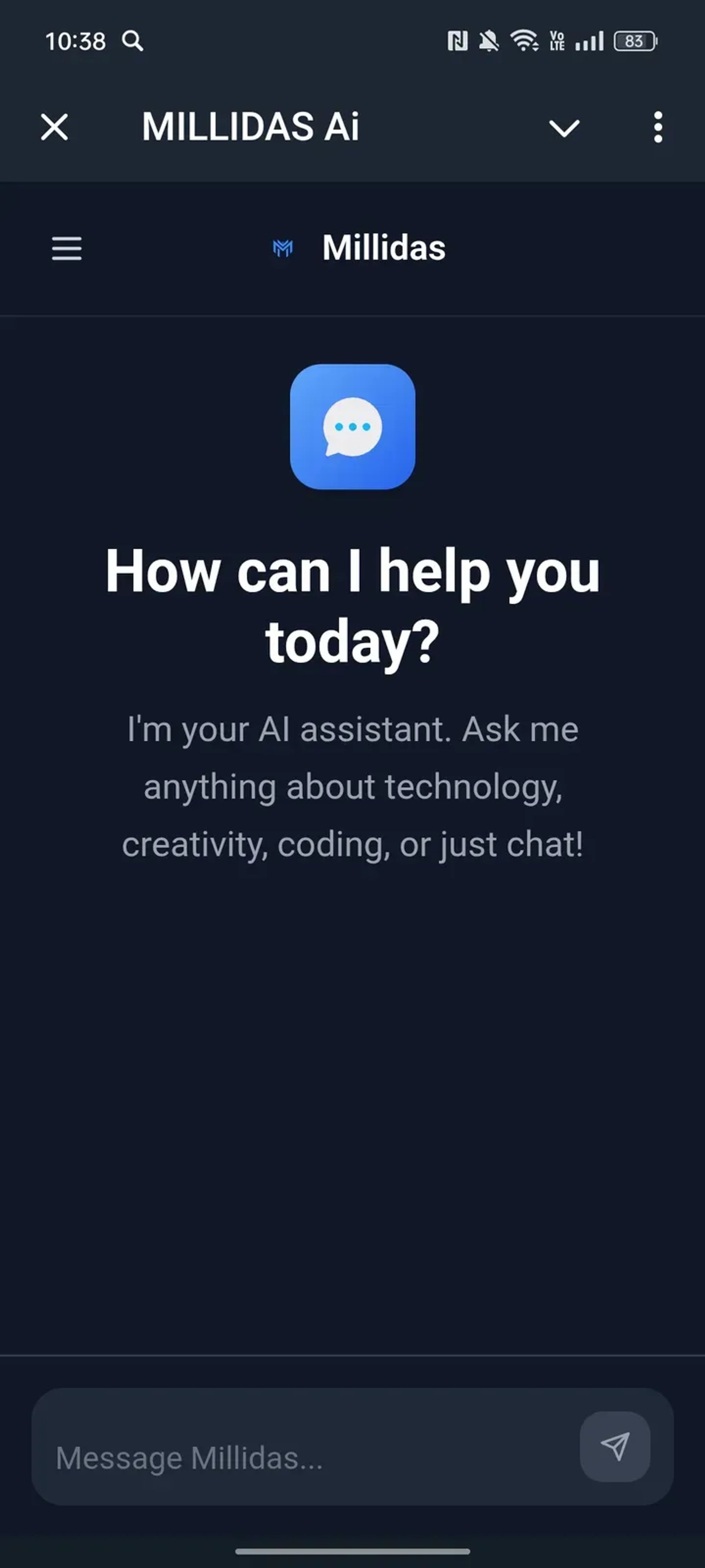 MILLIDAS Ai в Телеграм — скриншот 1