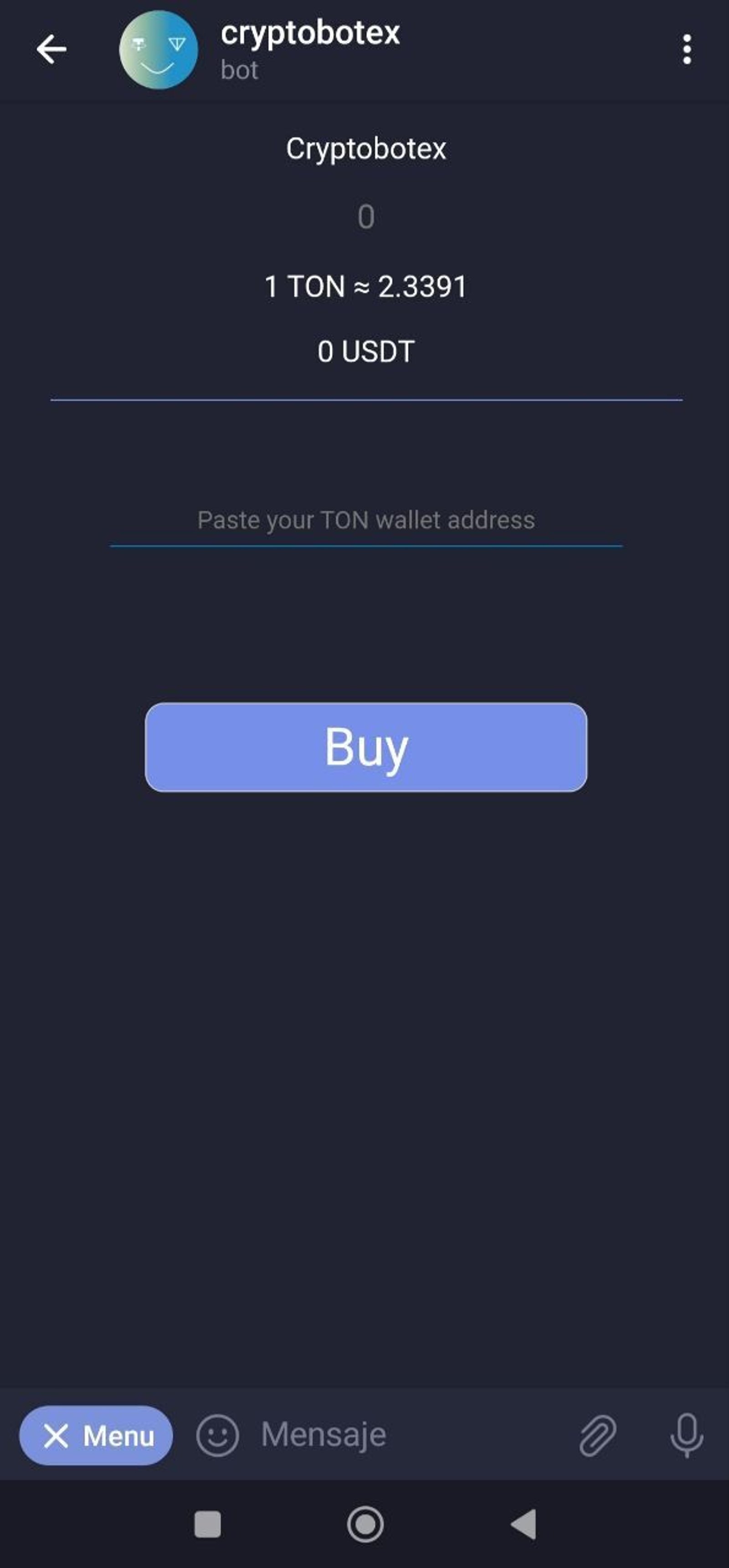 Cryptobotex в Телеграм — скриншот 2