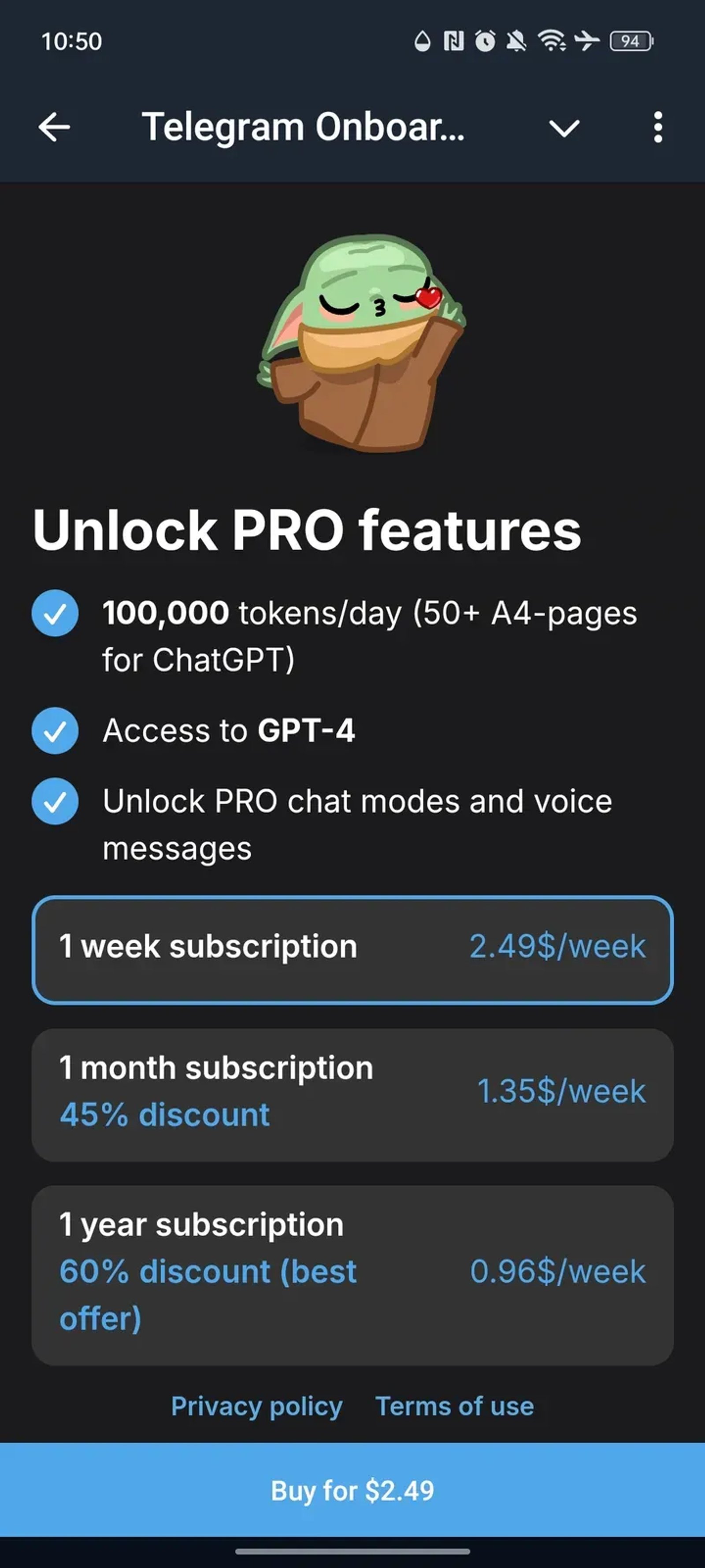 Telegram Onboarding Kit в Телеграм — скриншот 4