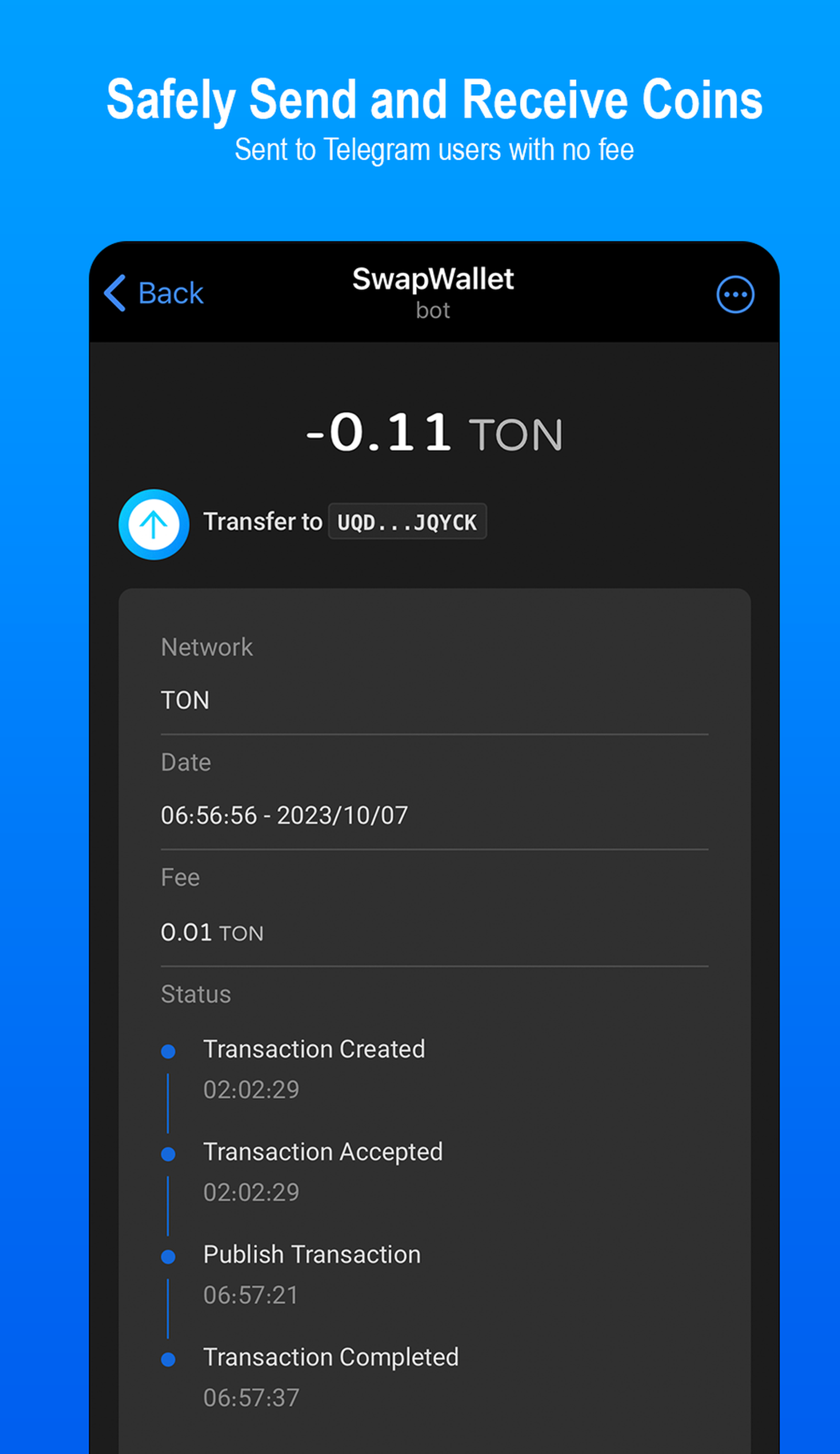 SwapWallet в Телеграм — скриншот 3