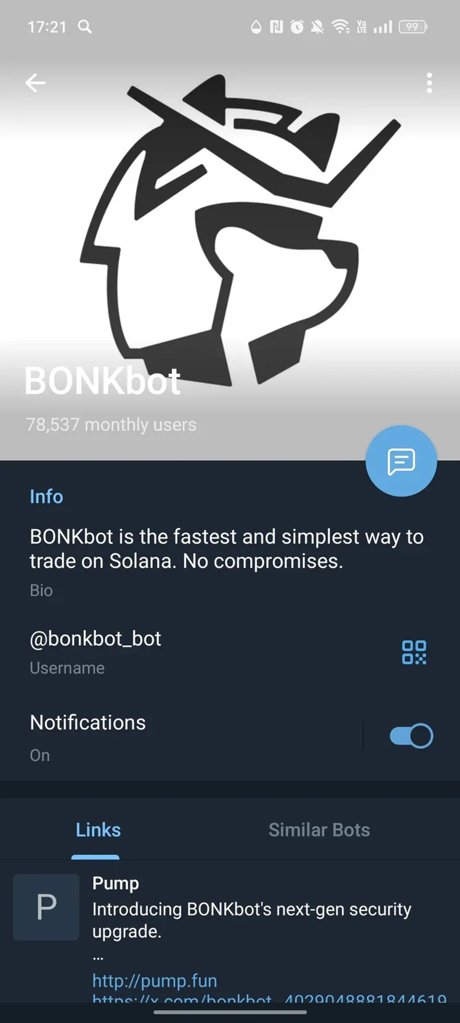 BONKbot в Телеграм — скриншот 4