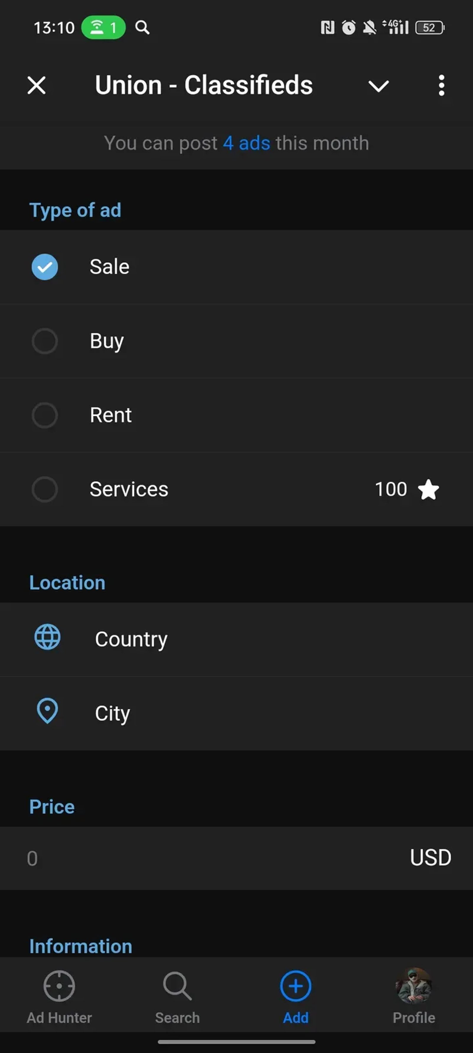 Union - Classifieds в Телеграм — скриншот 3