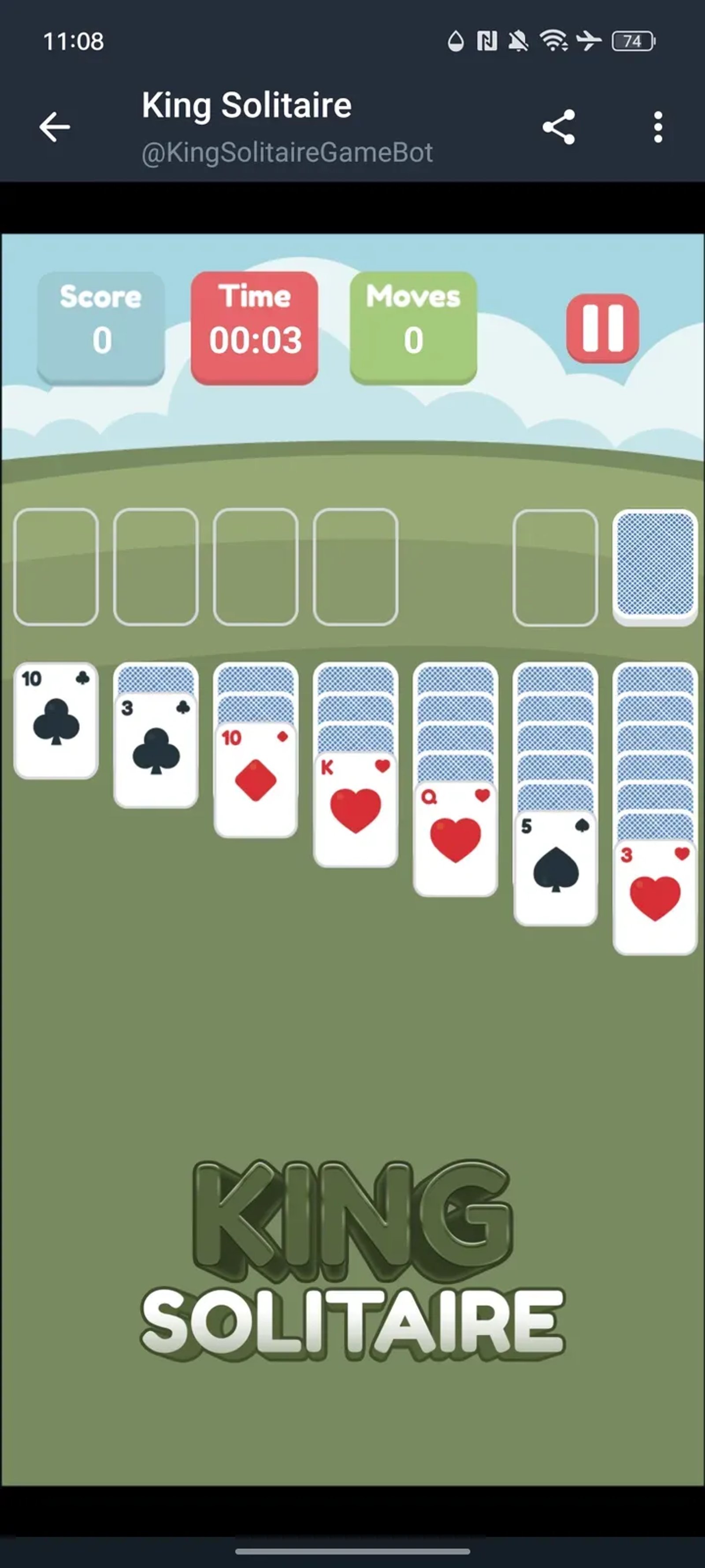 King Solitaire Game в Телеграм — скриншот 2