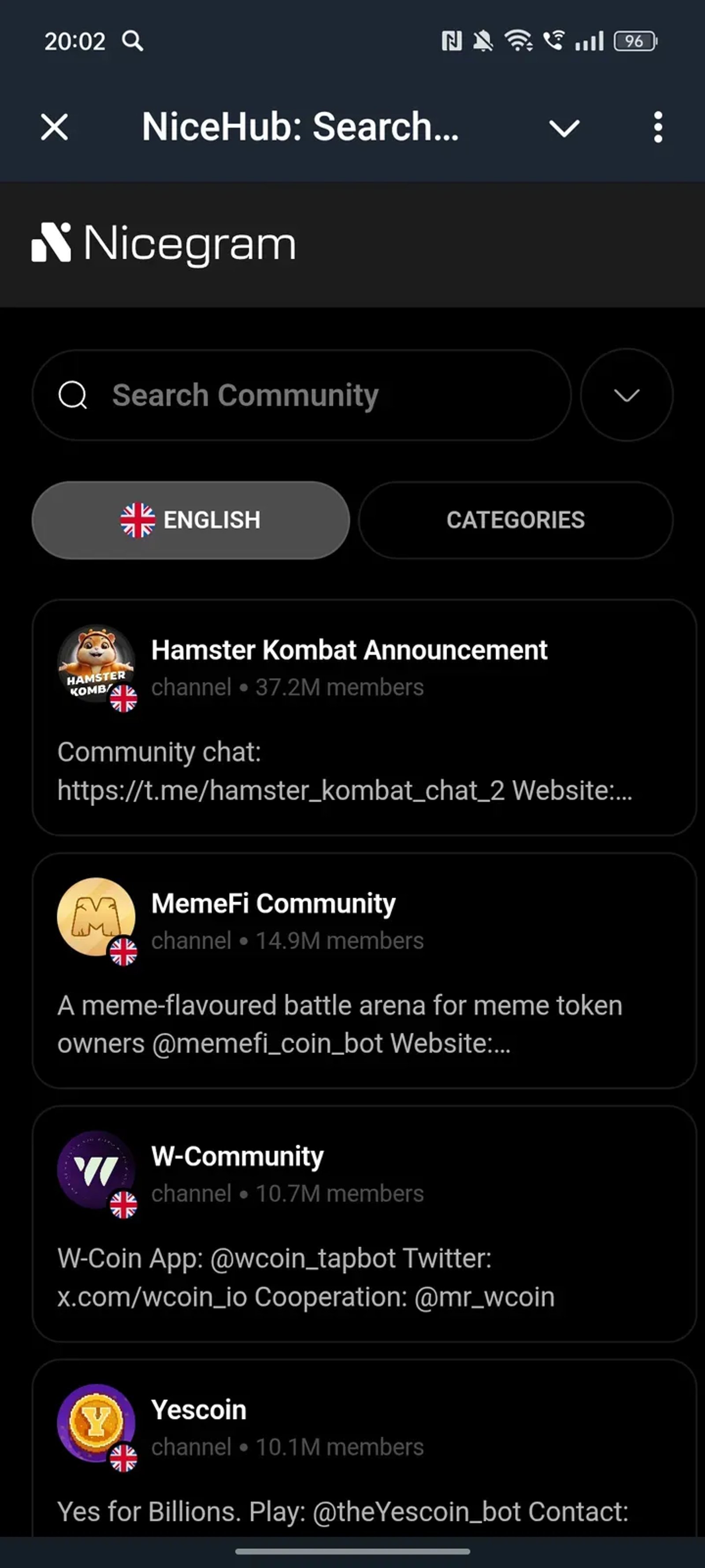 NiceHub: Search bot 🔎 Open to get your link! в Телеграм — скриншот 3