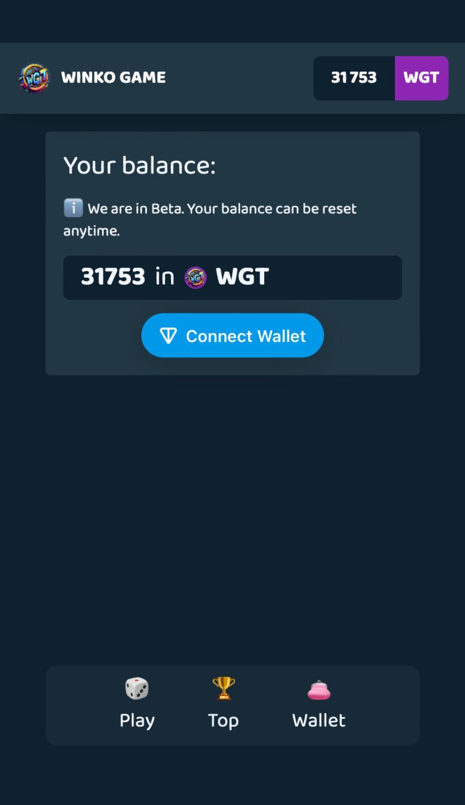 Winko Game Token в Телеграм — скриншот 1