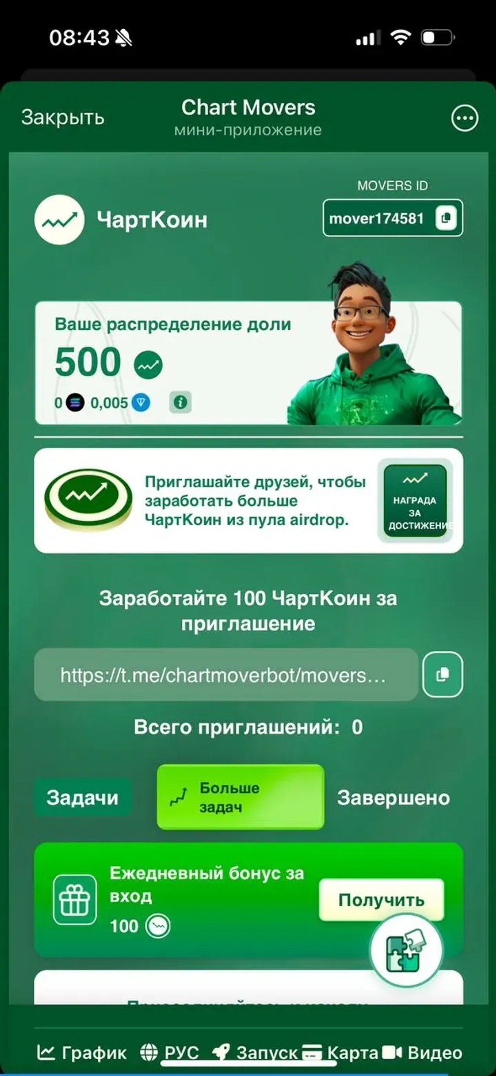 Chart Movers в Телеграм — скриншот 4