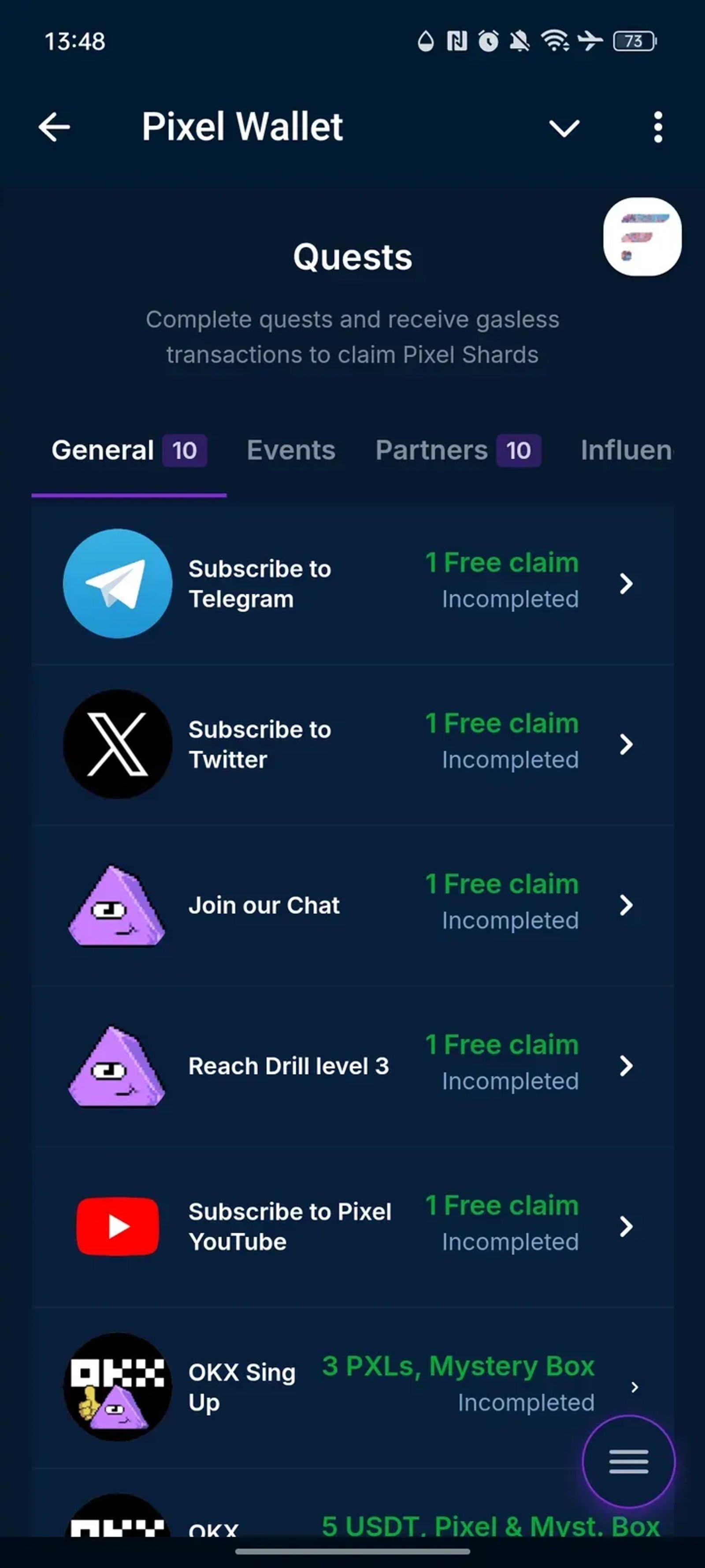 Pixel Wallet в Телеграм — скриншот 6