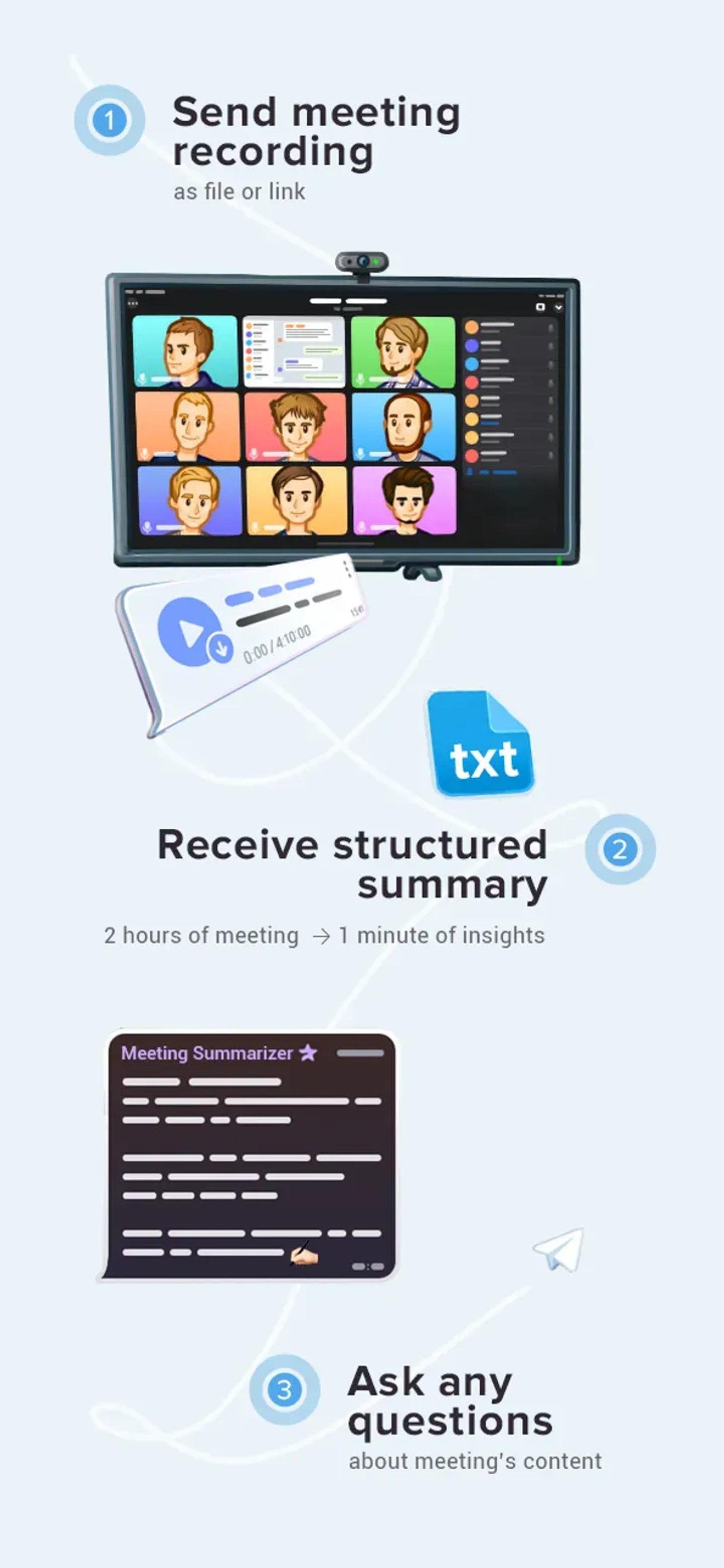 Briefer [AI Meeting Summarizer] в Телеграм — скриншот 2