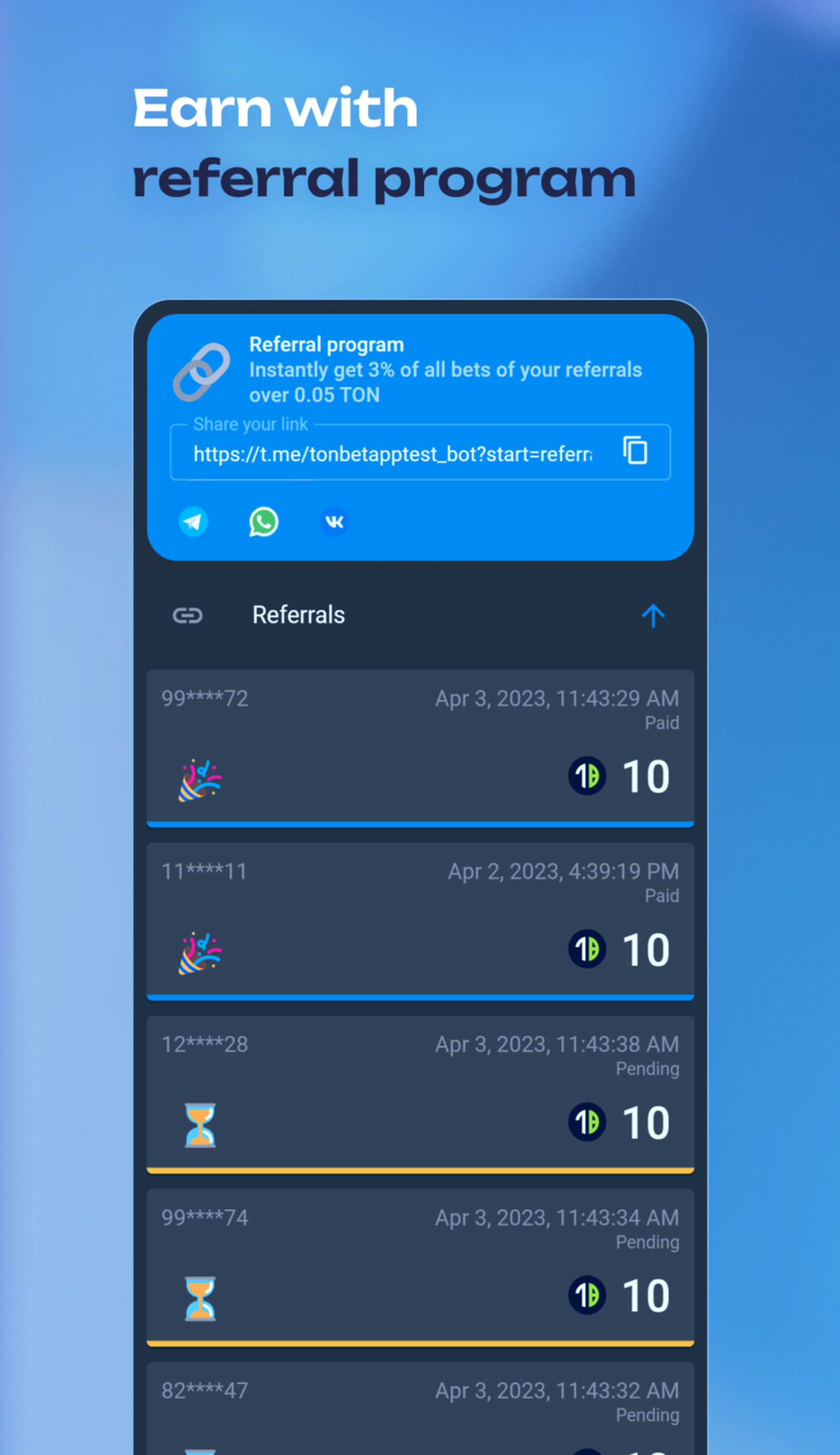 Tonbet App в Телеграм — скриншот 4
