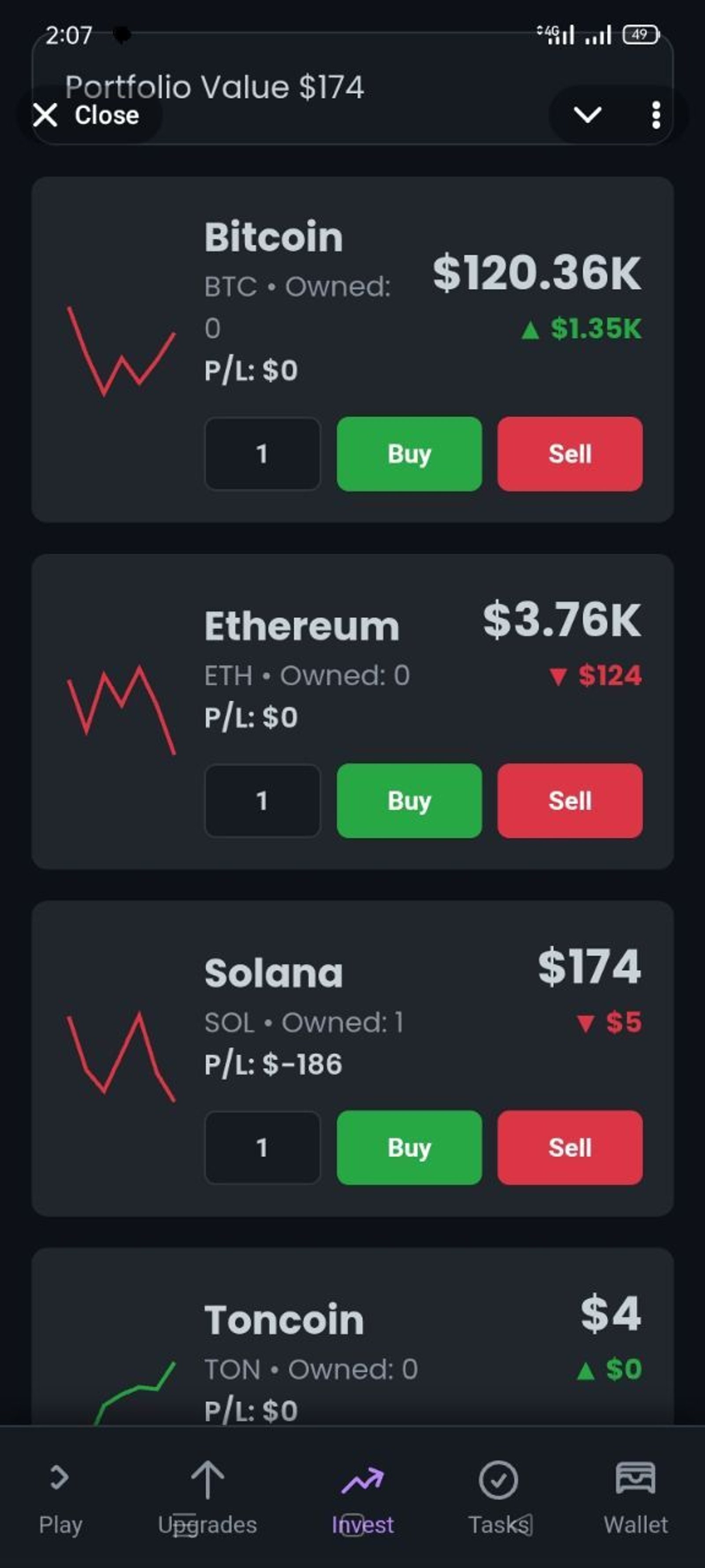 Tap Tycoon в Телеграм — скриншот 3