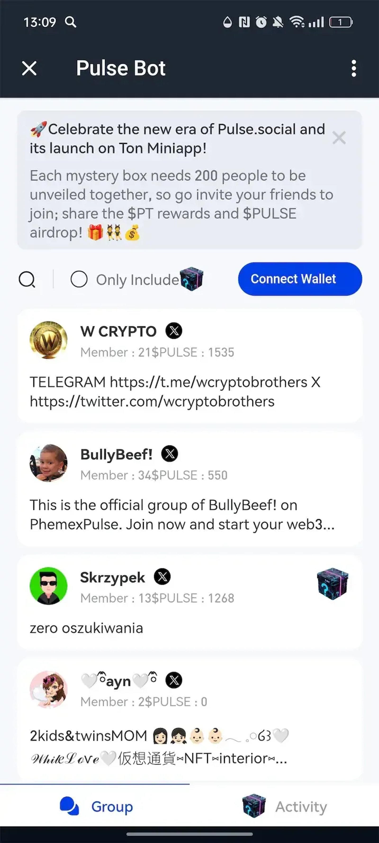 Pulse Bot в Телеграм — скриншот 1