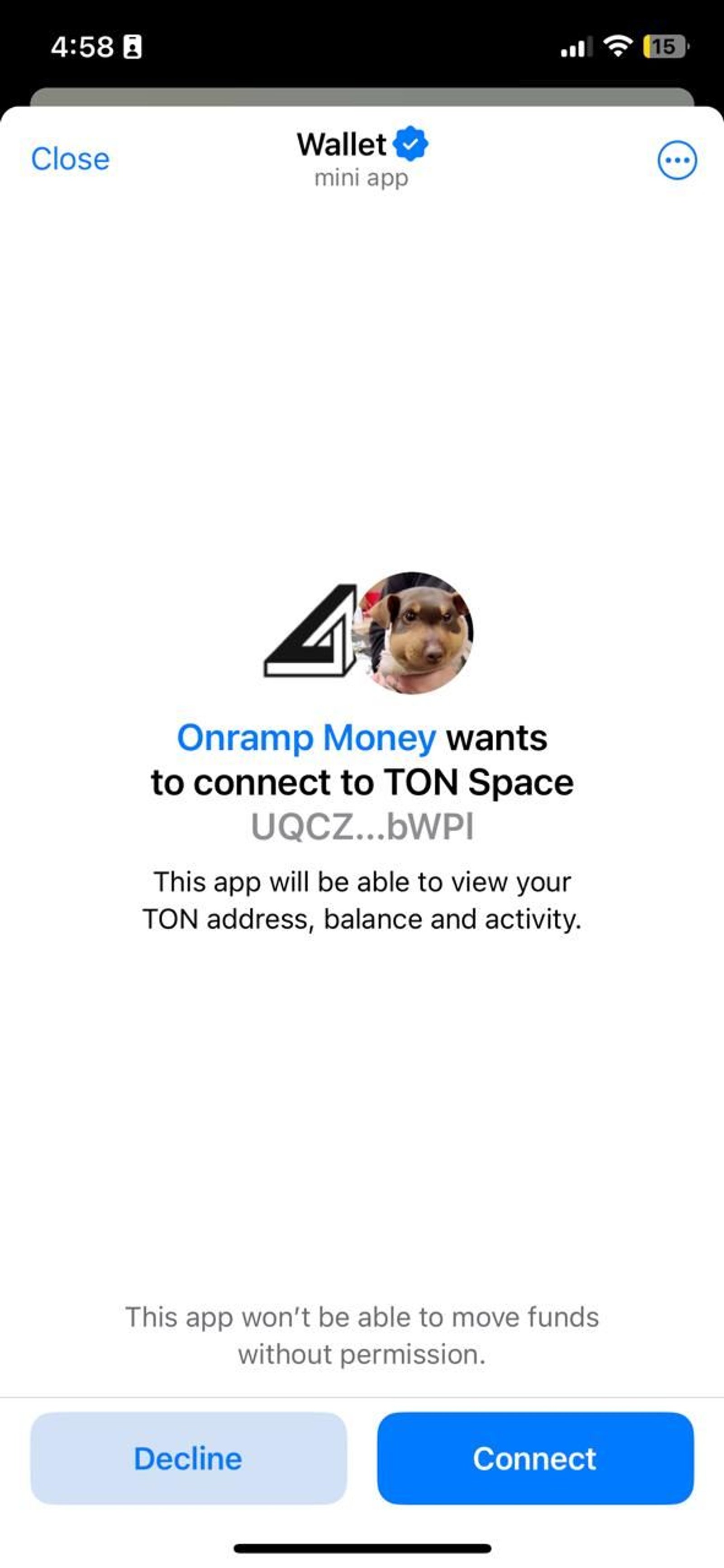 Onramp Ton MiniApp в Телеграм — скриншот 2