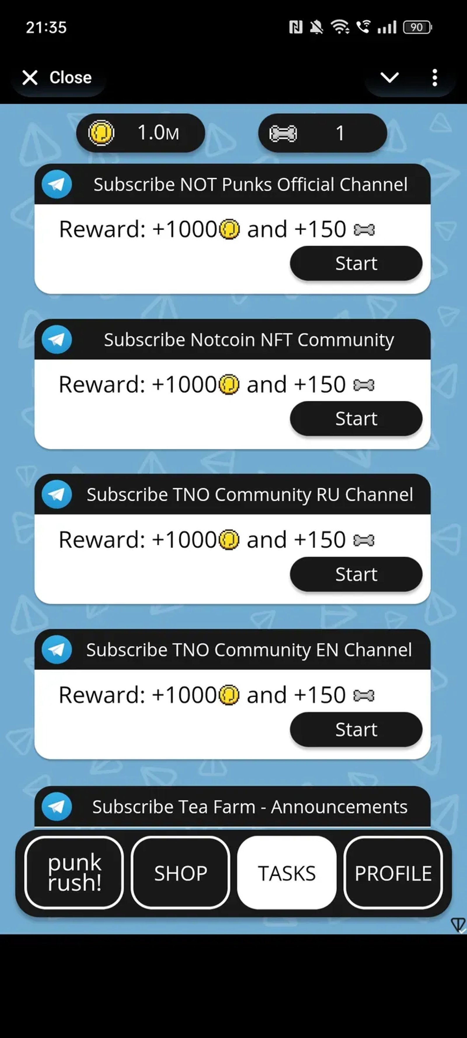 Punk Rush Game Telegram Screenshot 4