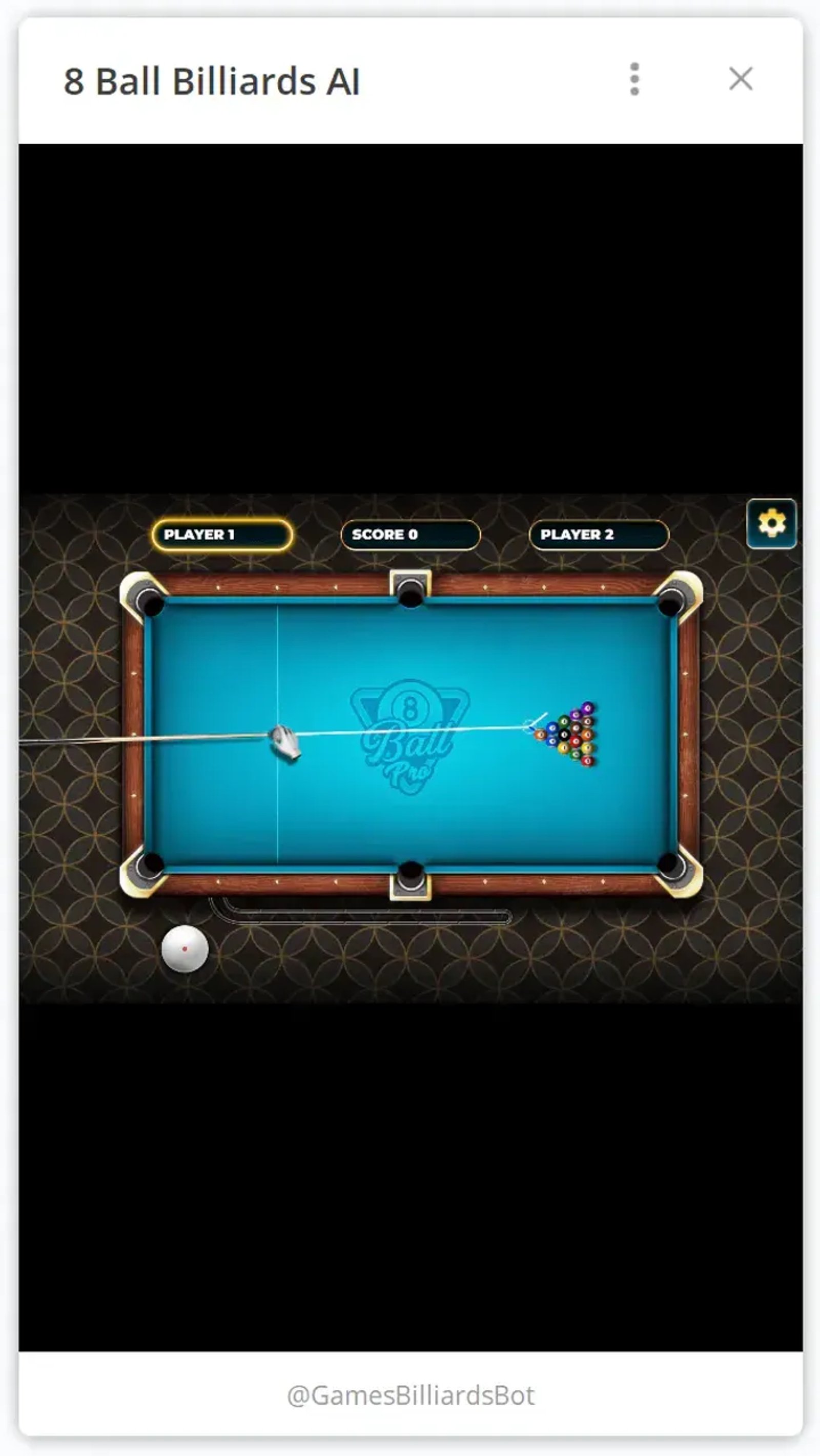 8 Ball Billiards AI в Телеграм — скриншот 1