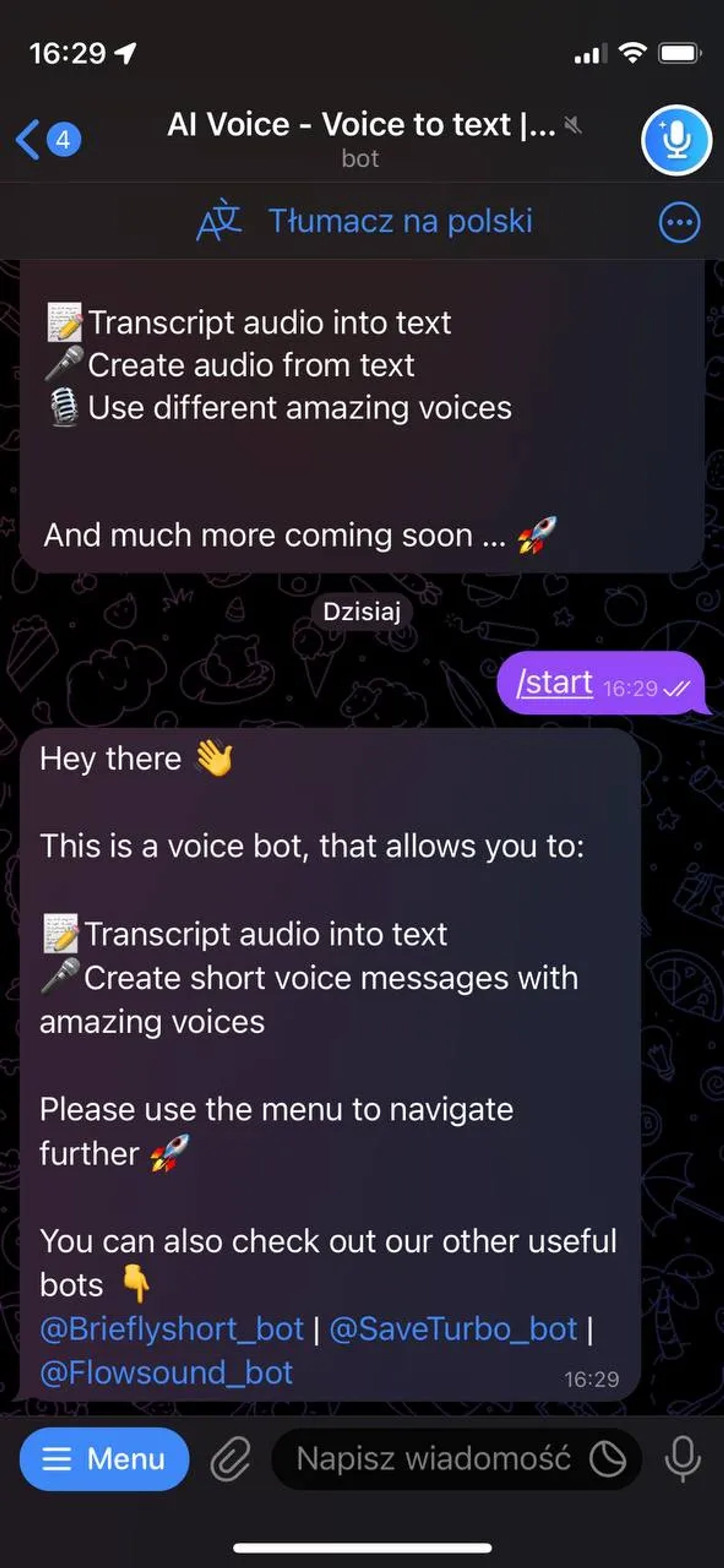 AI Voice - Voice to text | Text to voice в Телеграм — скриншот 2