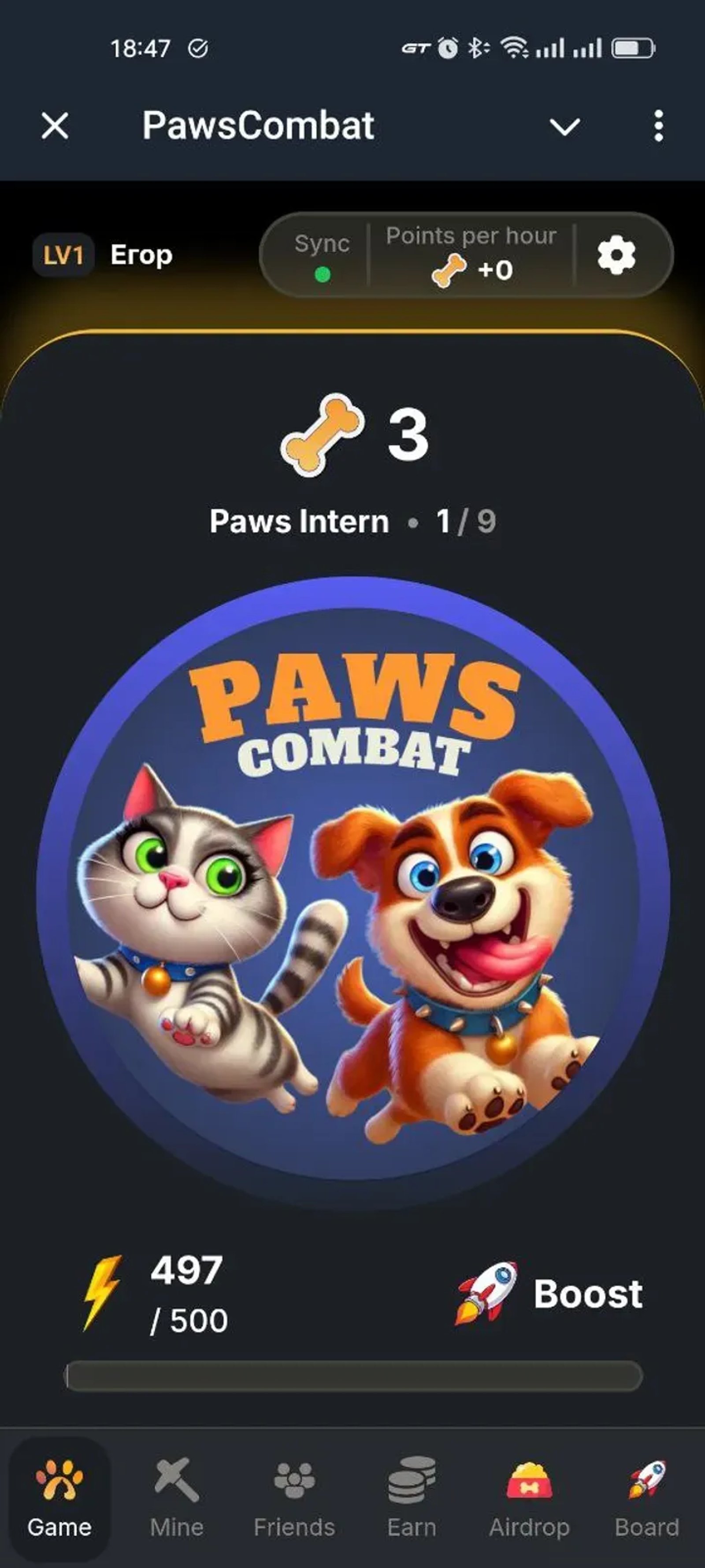 PawsCombat tApp Game в Телеграм — скриншот 4