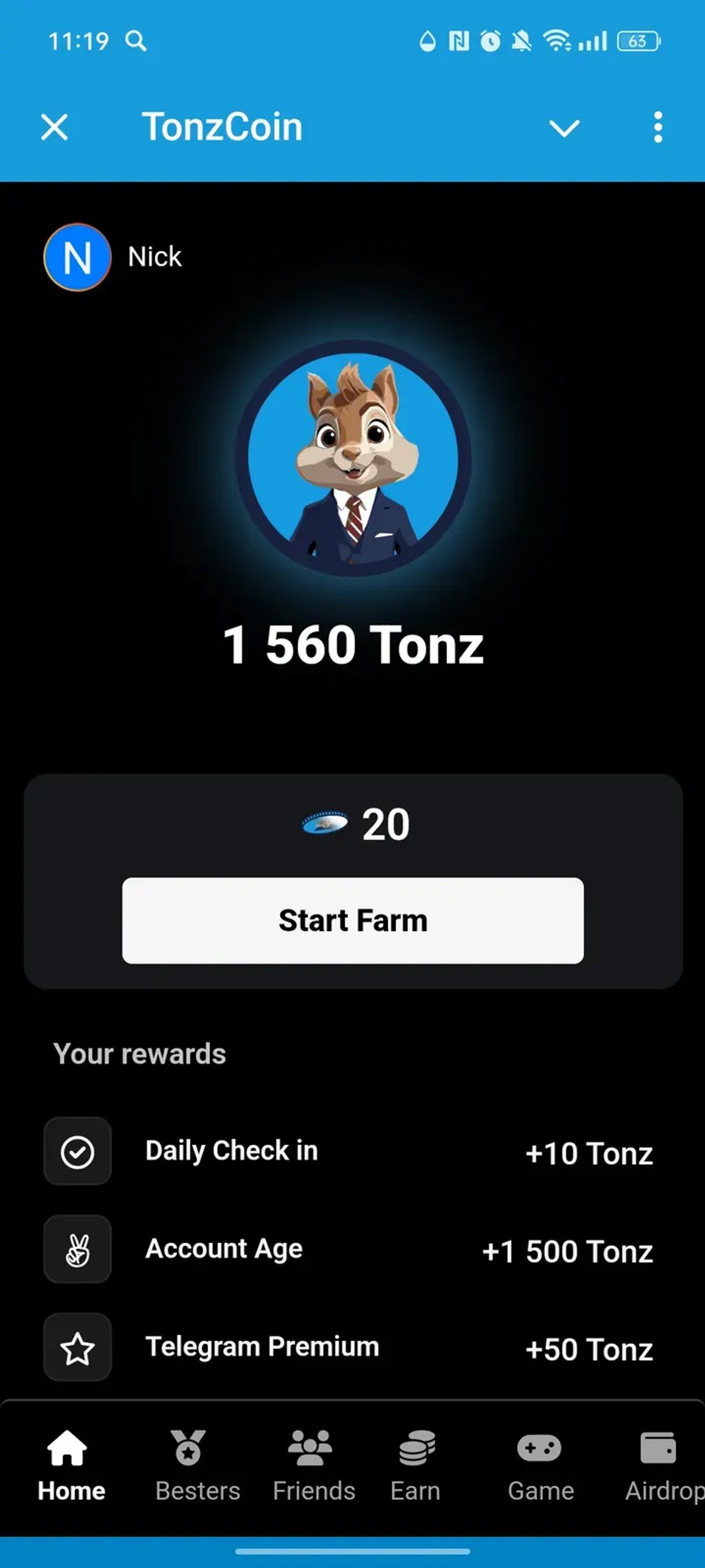 TonzCoin в Телеграм — скриншот 1