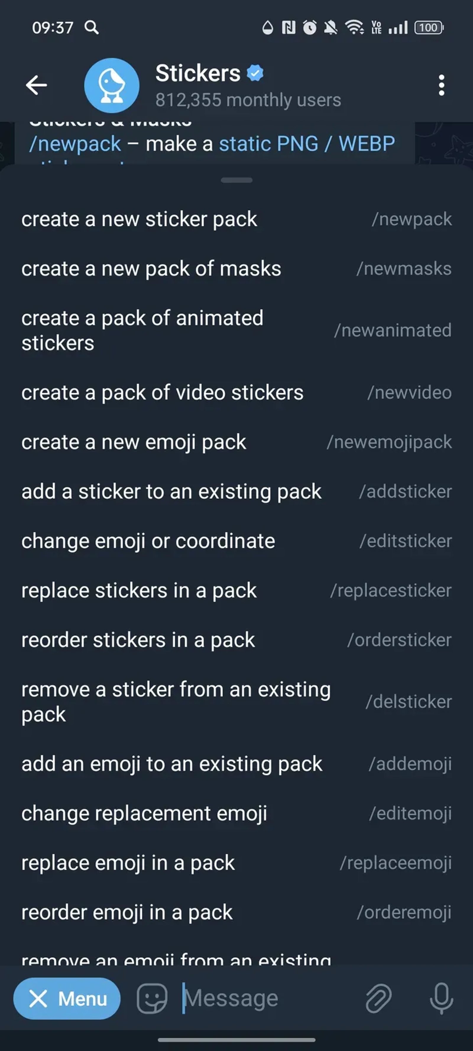 Stickers Bot в Телеграм — скриншот 3