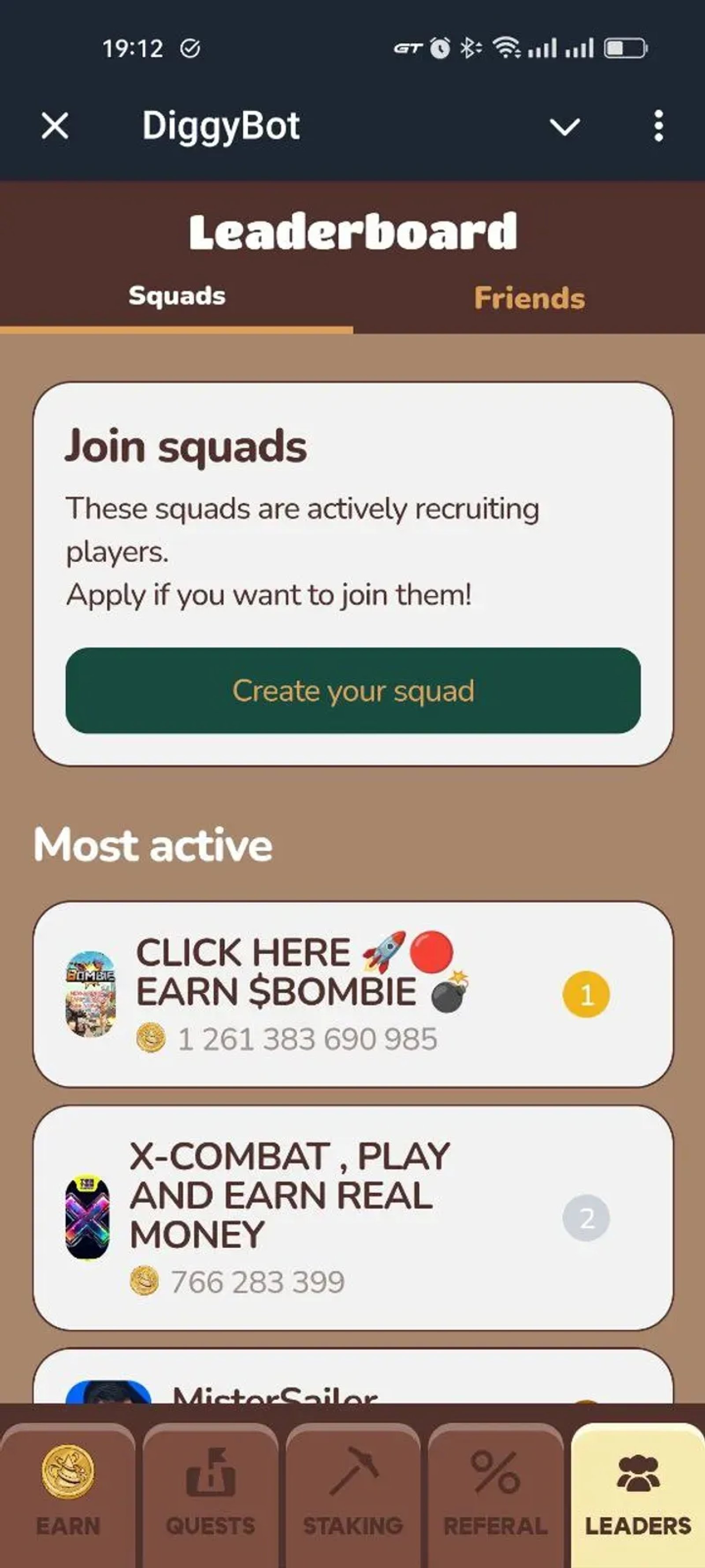 DiggyBot в Телеграм — скриншот 1