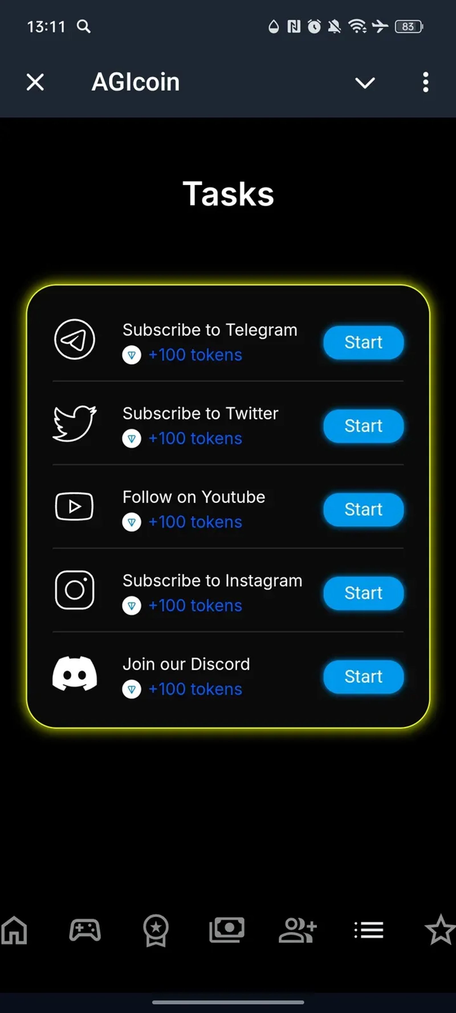 AGIcoin в Телеграм — скриншот 6