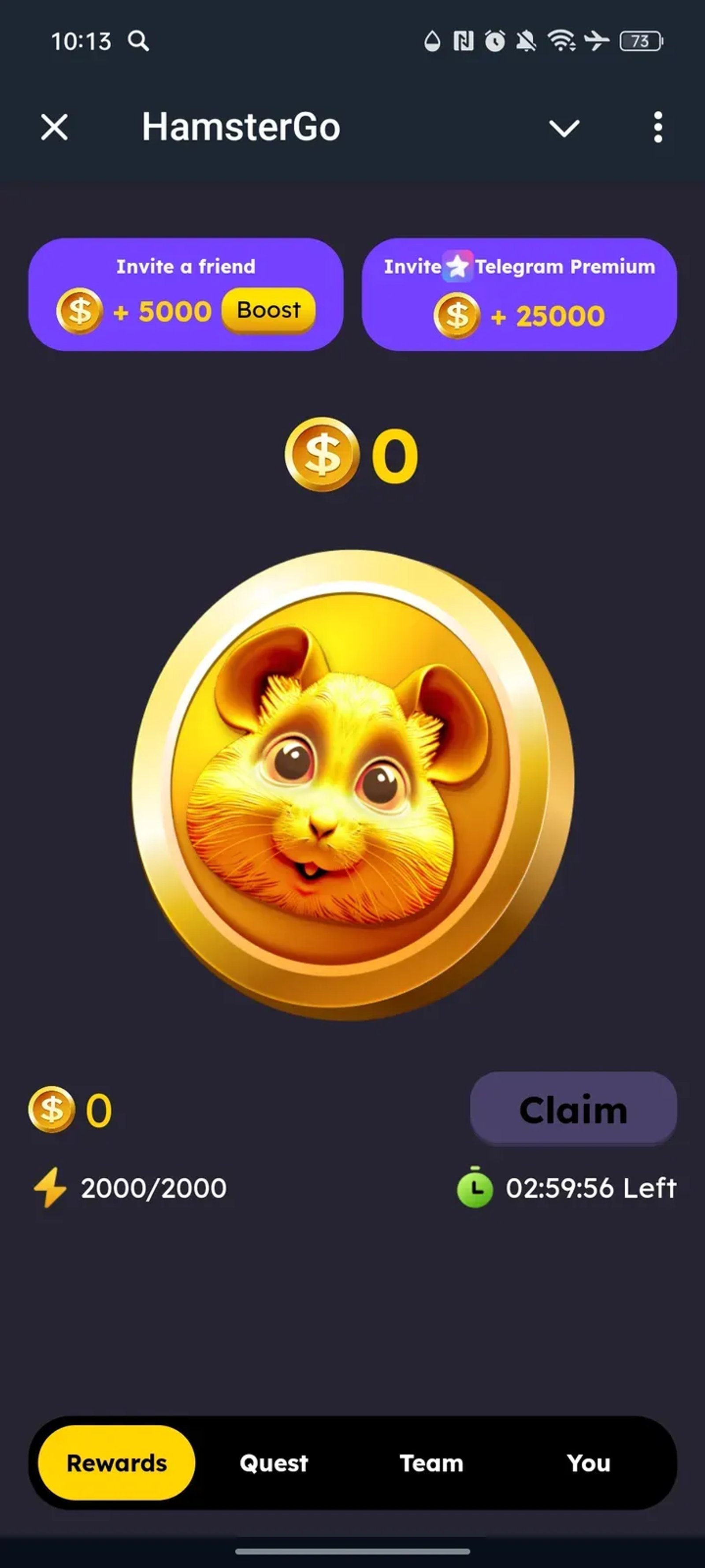 HamsterGo в Телеграм — скриншот 1
