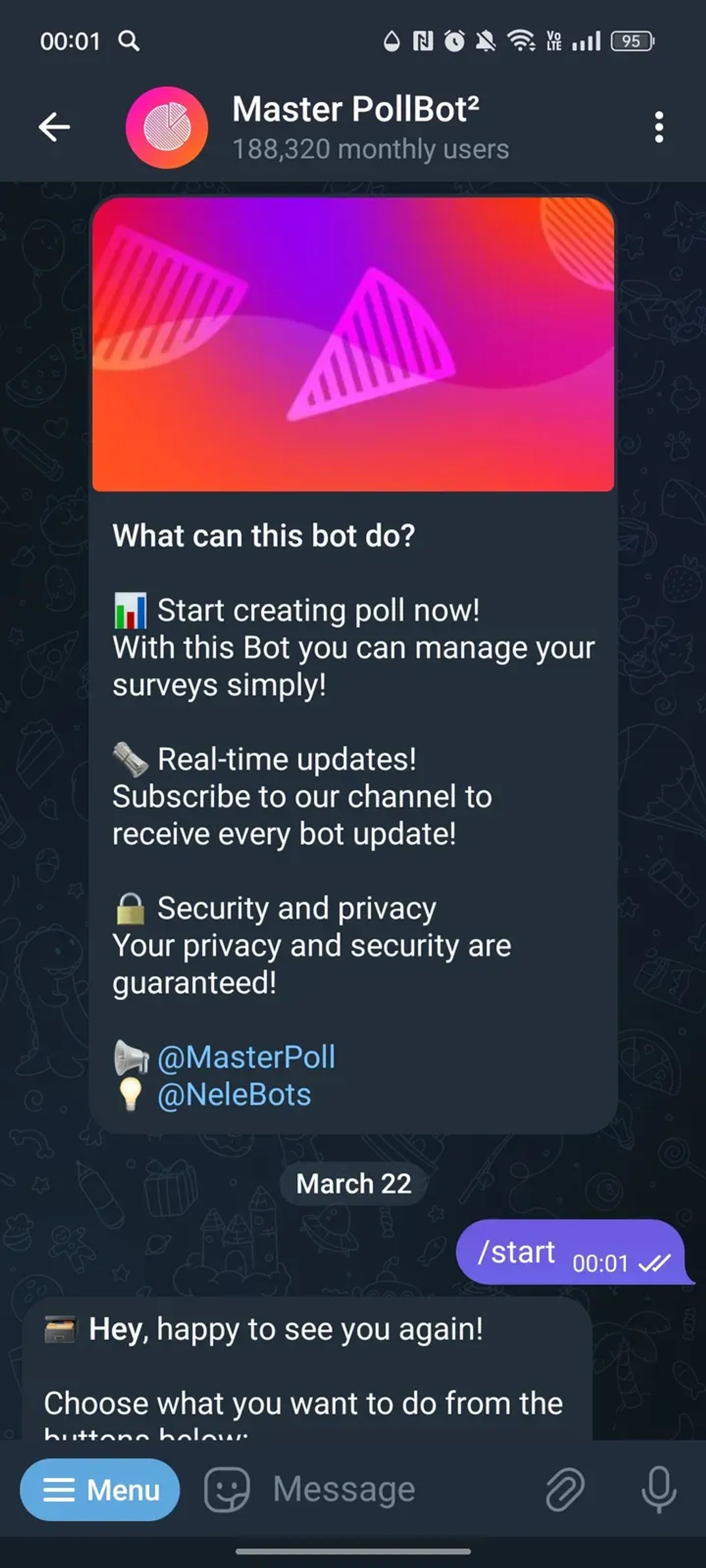 Master PollBot² в Телеграм — скриншот 1