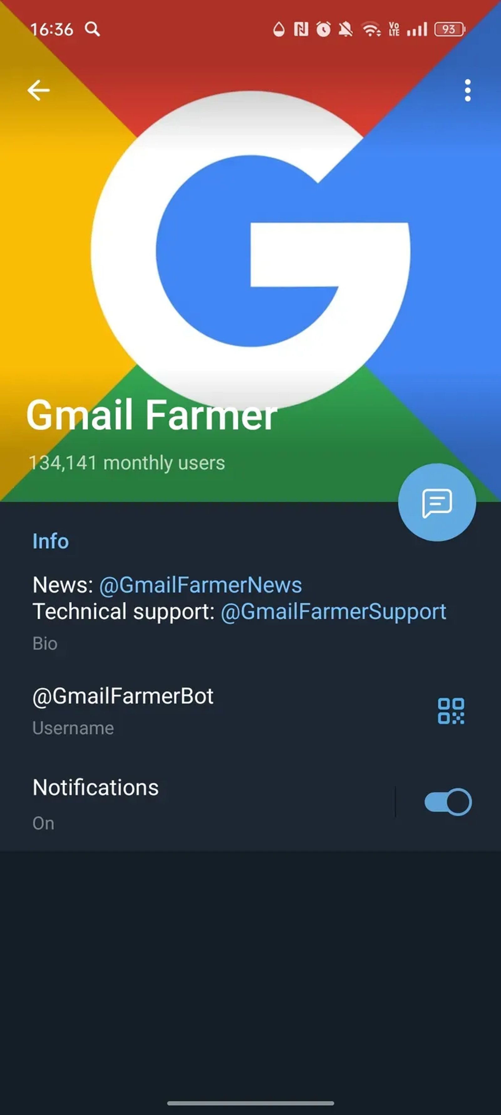 Gmail Farmer в Телеграм — скриншот 4