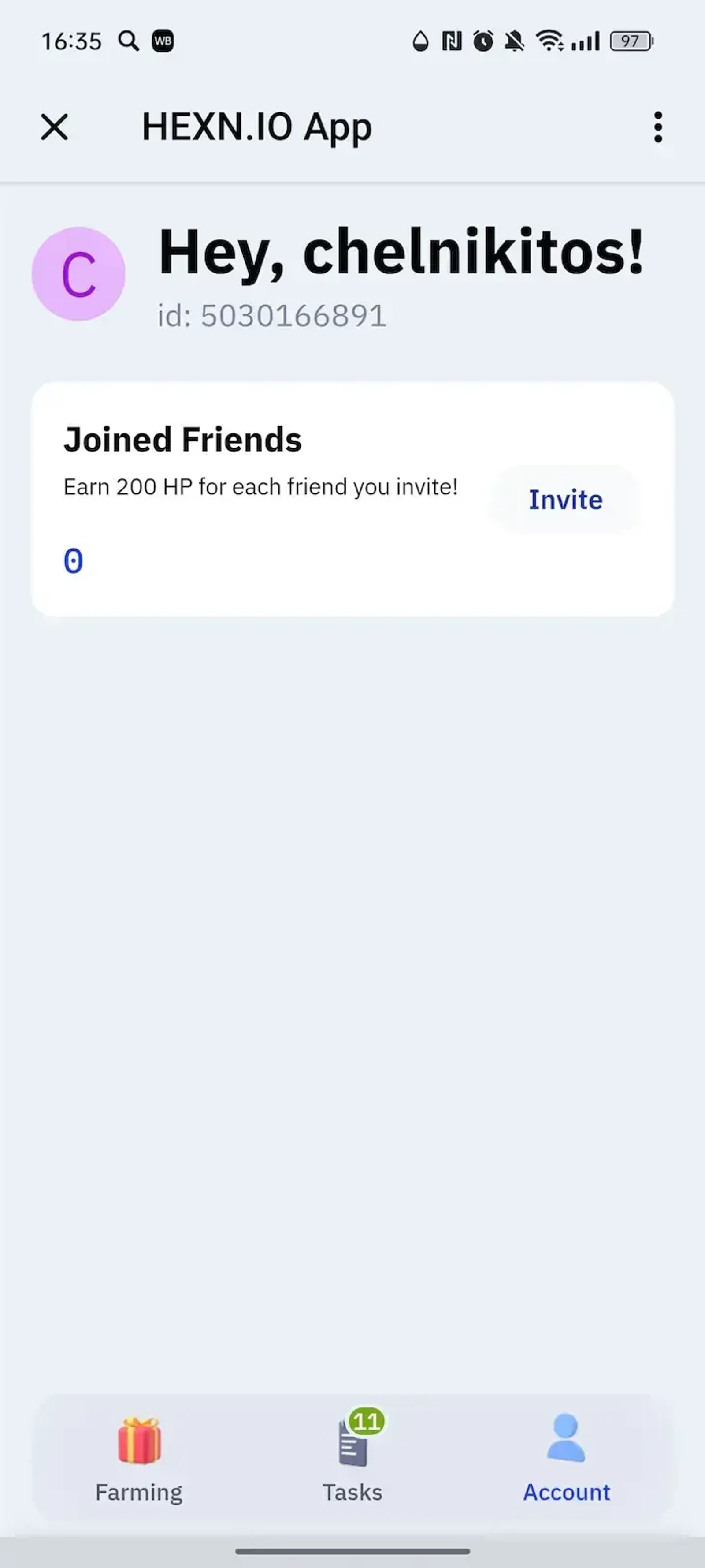HEXN.IO App в Телеграм — скриншот 3