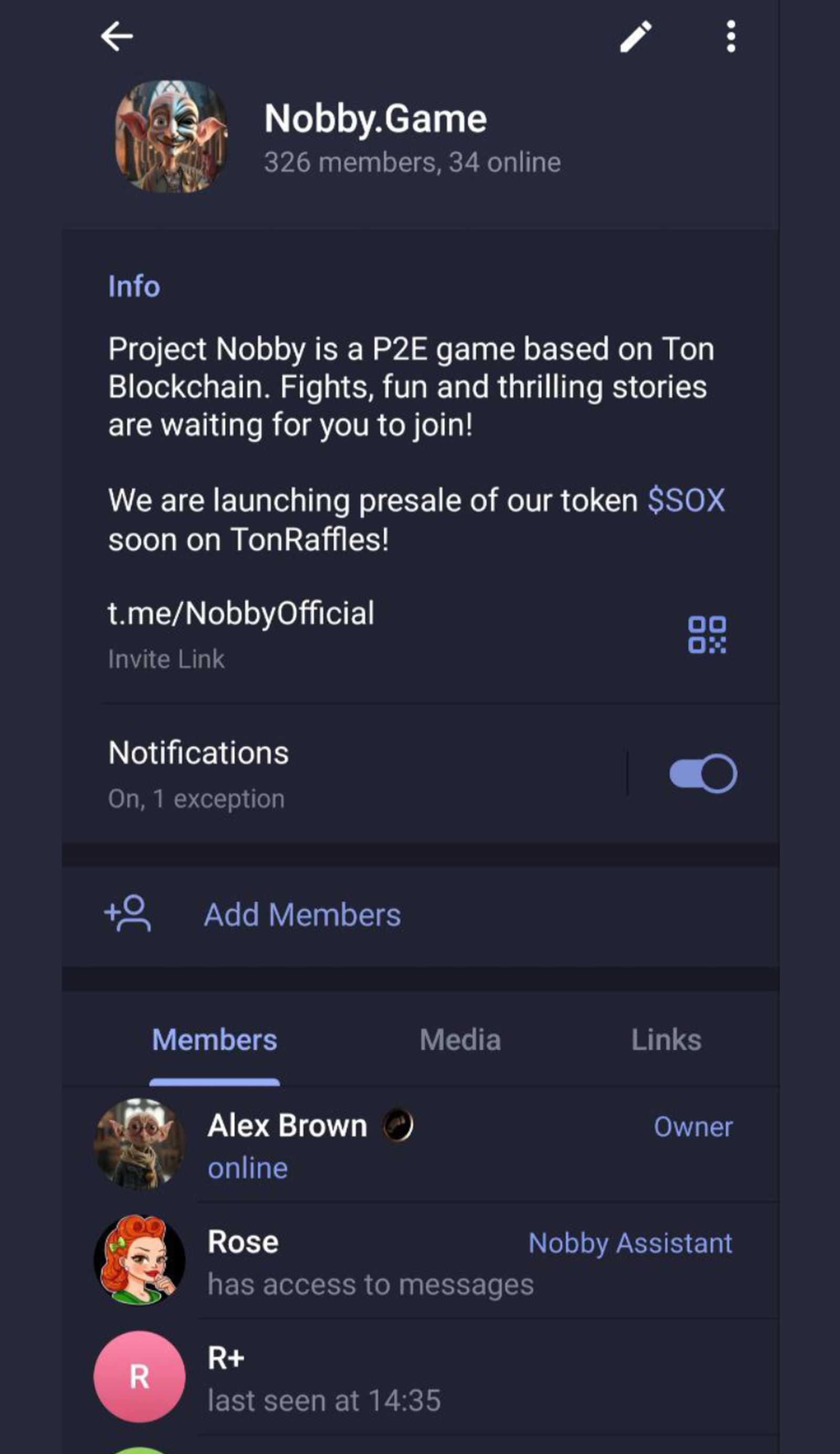 Nobby.Game в Телеграм — скриншот 1