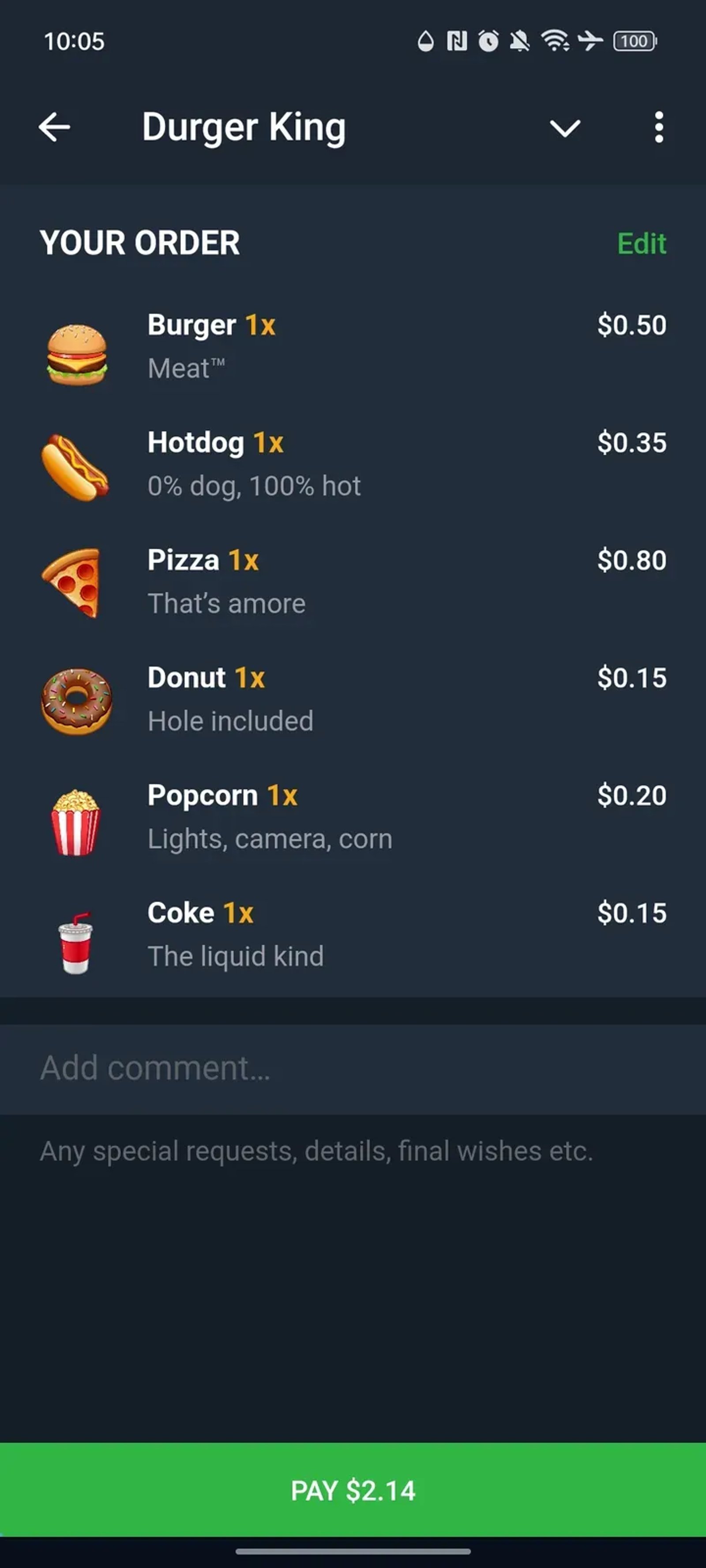 Durger King в Телеграм — скриншот 3