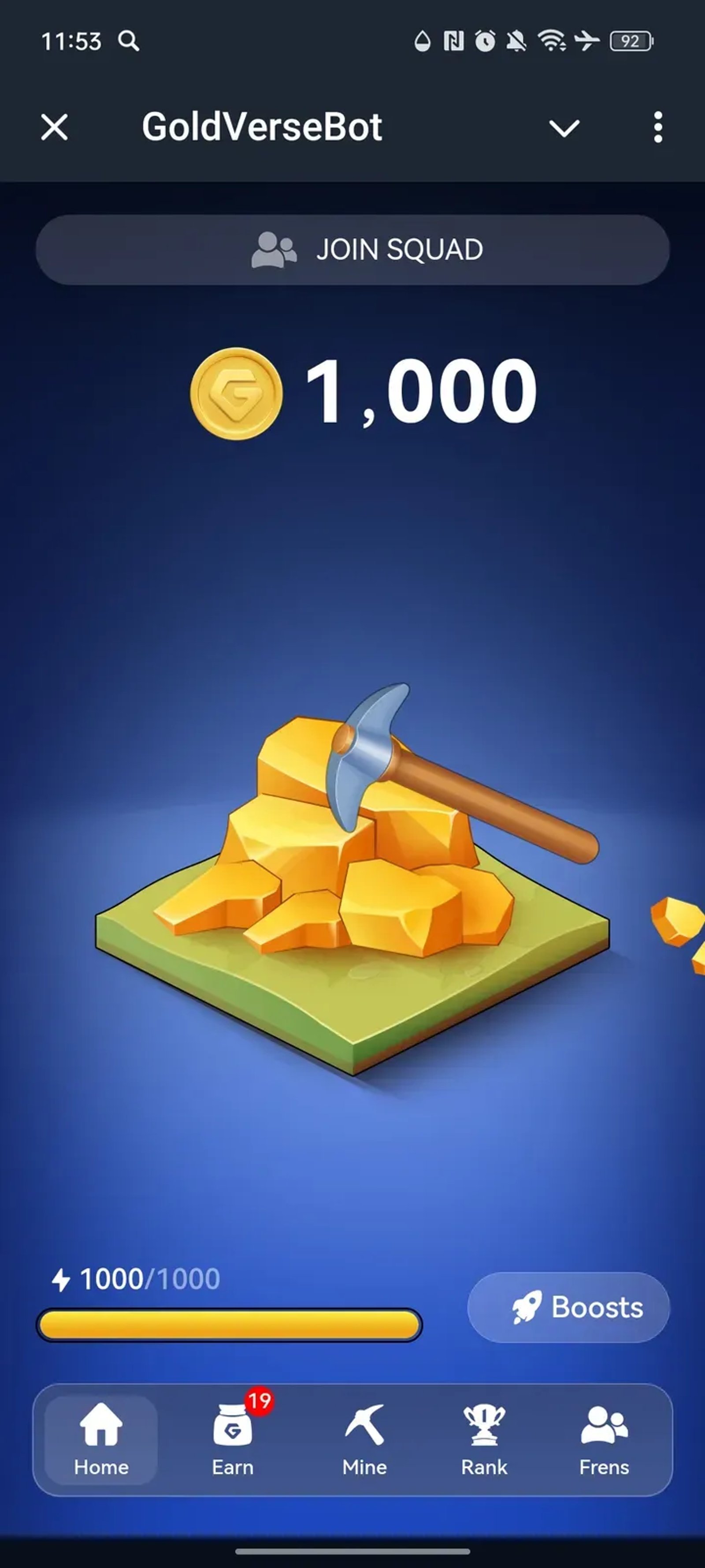 GoldVerseBot в Телеграм — скриншот 1