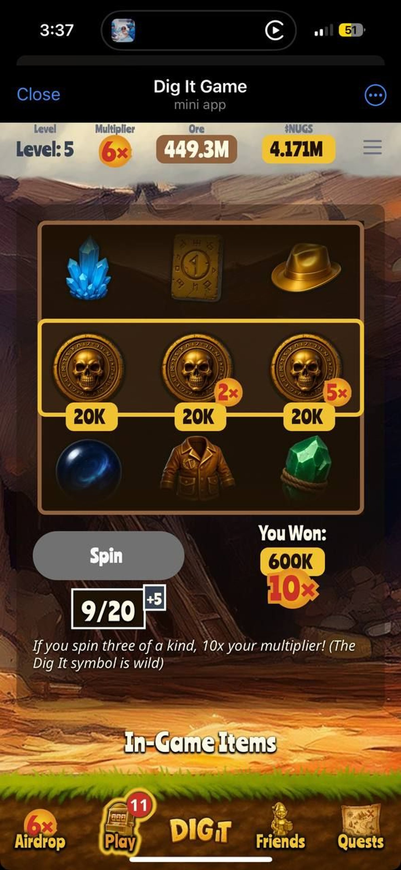 Dig It Game Telegram Screenshot 2