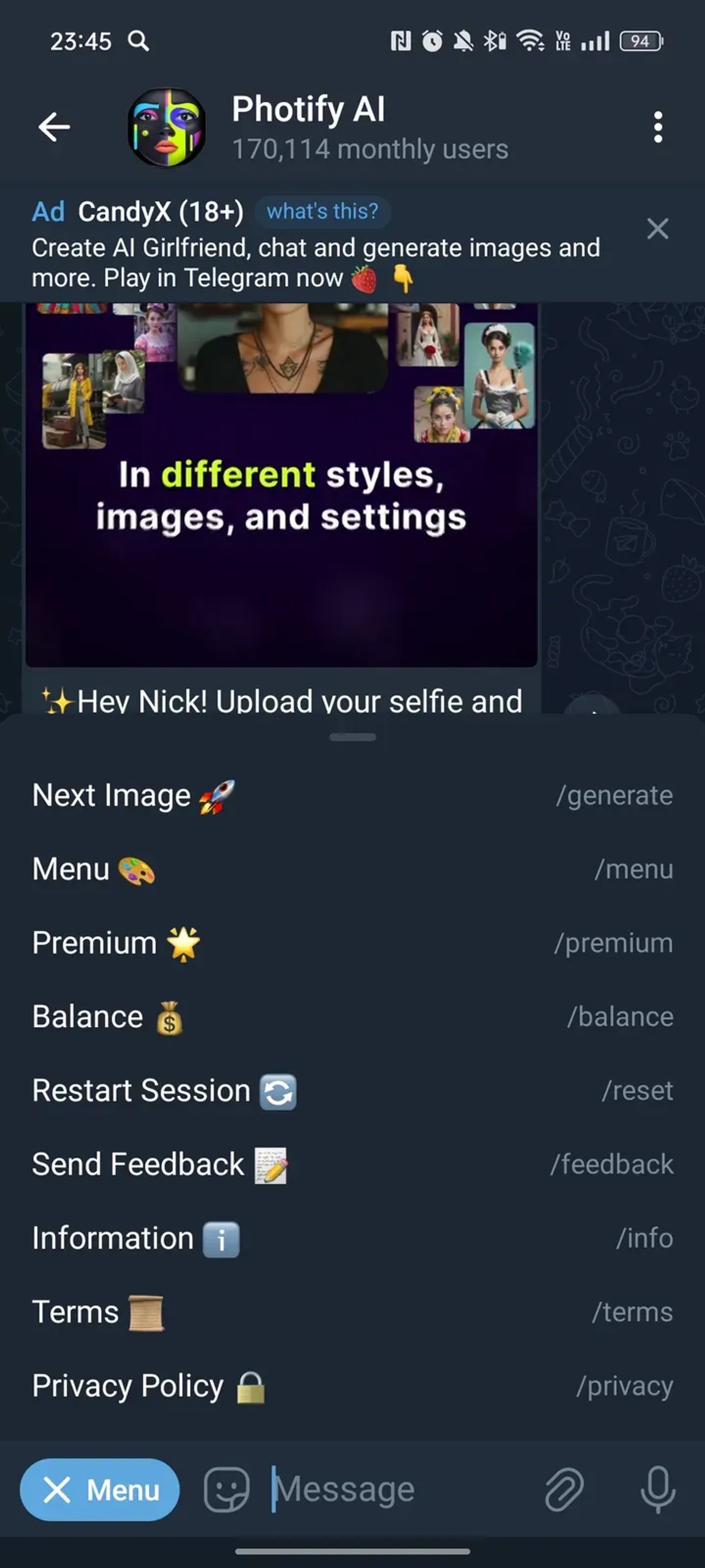 Photify AI - Photo & Video Generator в Телеграм — скриншот 3