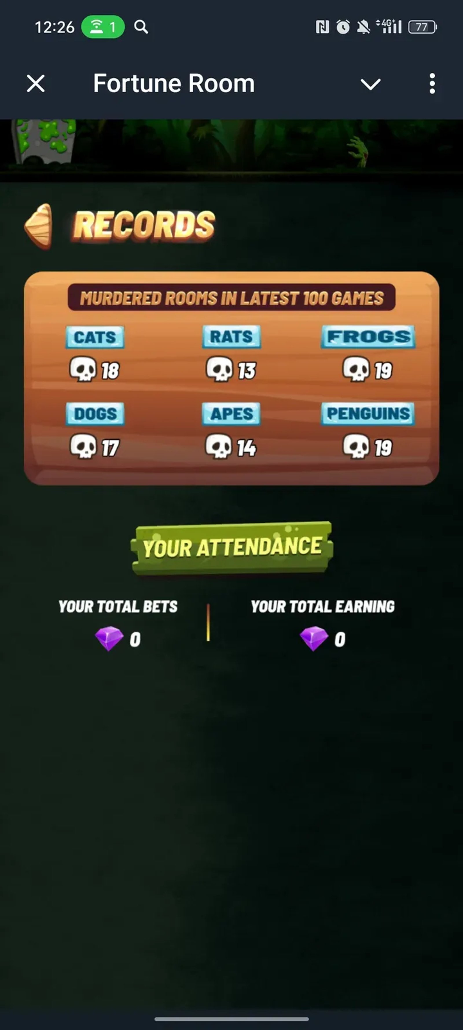 Fortune Room в Телеграм — скриншот 3