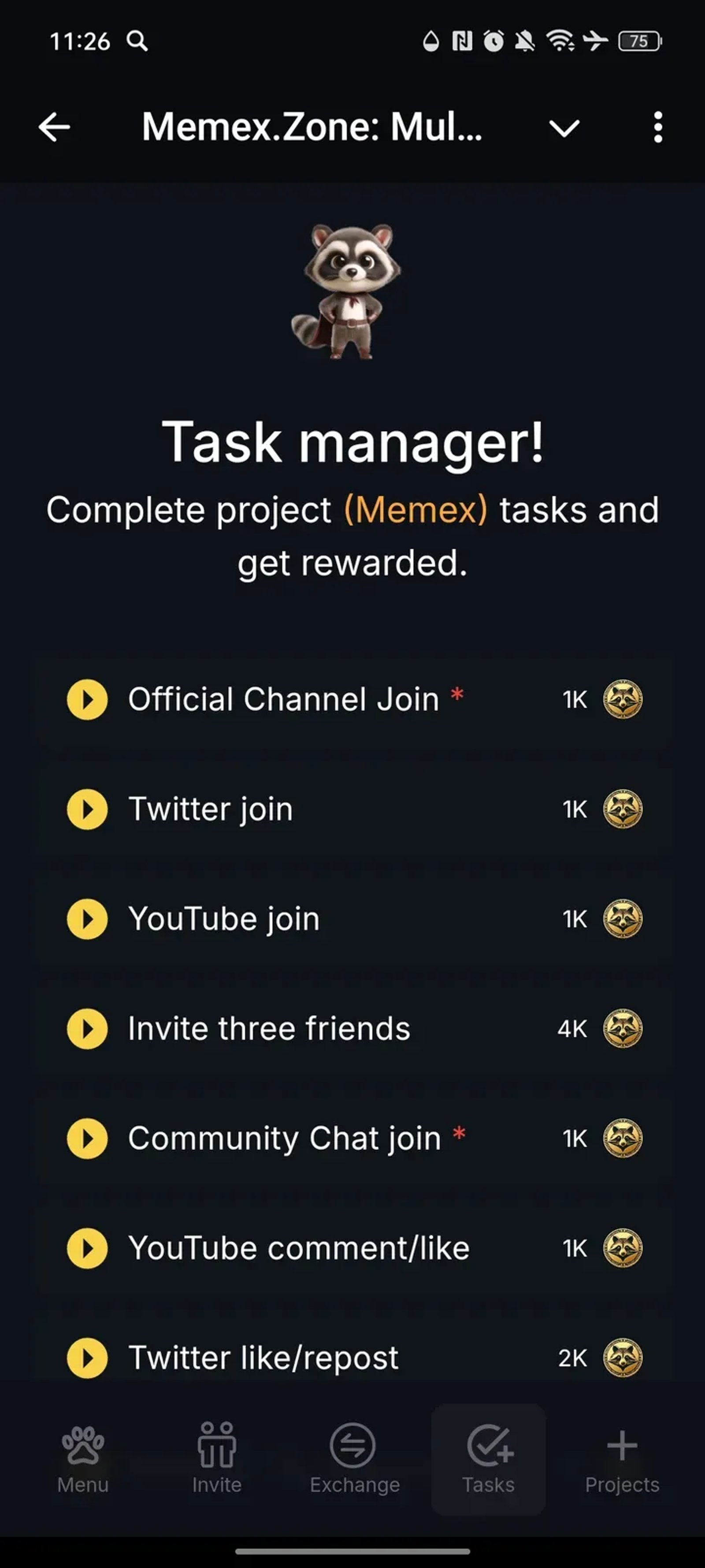 Memex.Zone: Multiproject APP - Play & Earn BOT в Телеграм — скриншот 4