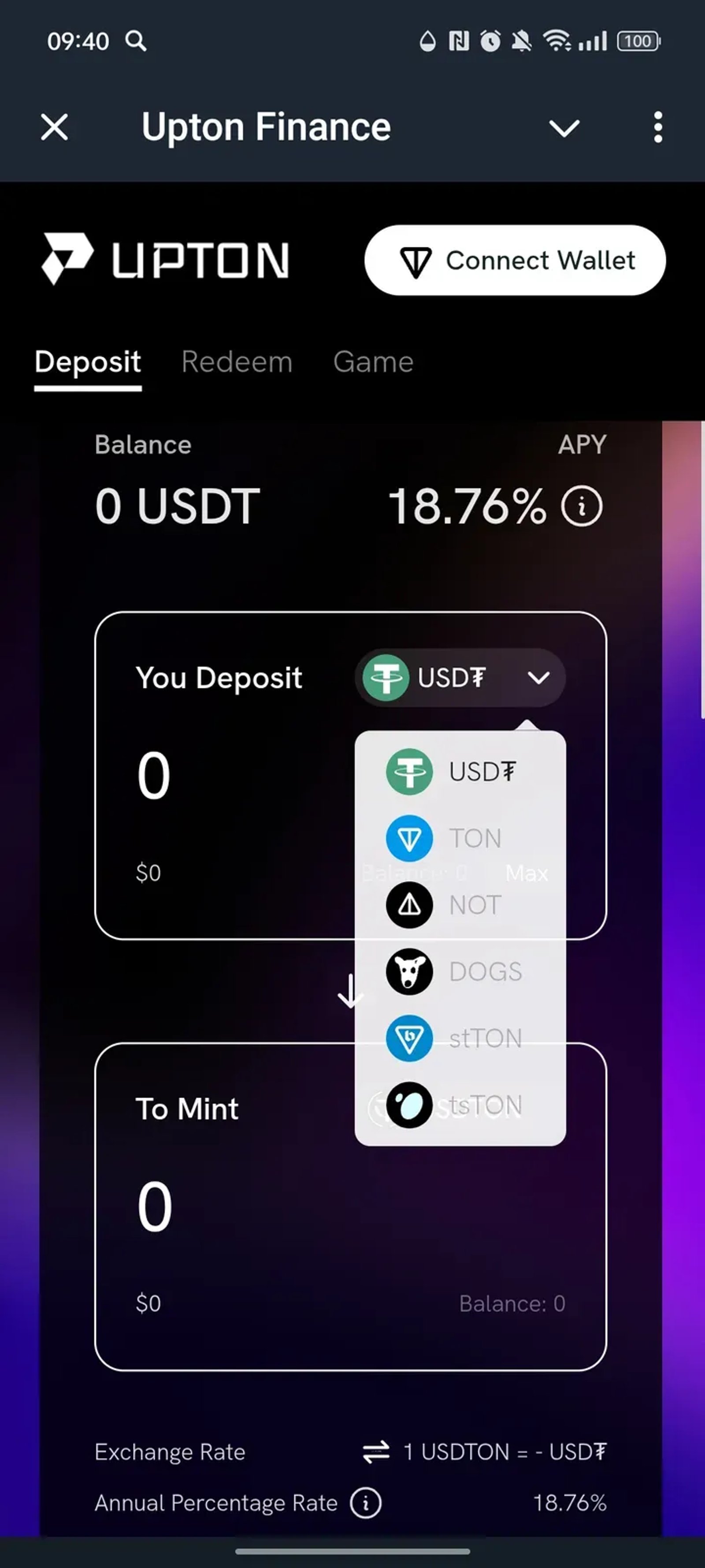 Upton Finance в Телеграм — скриншот 1