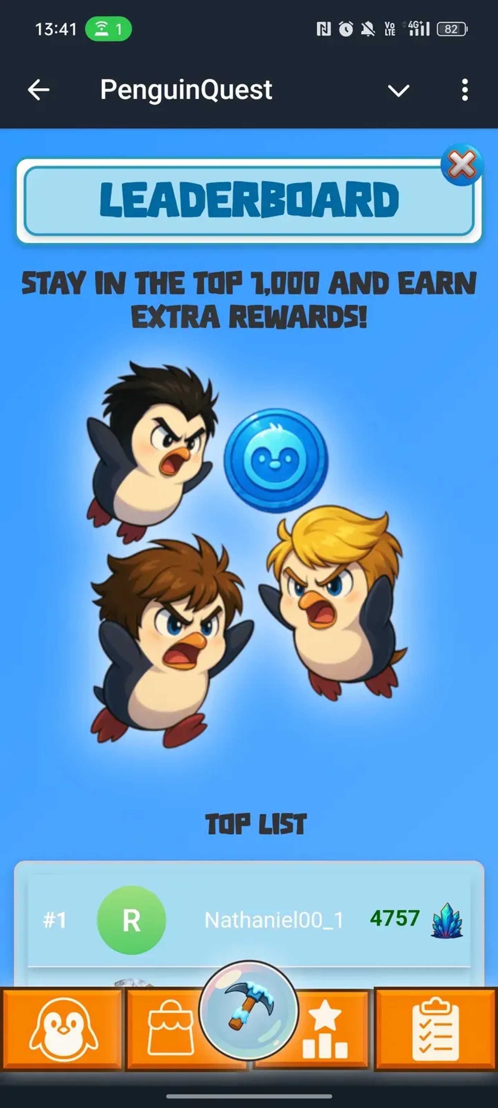 PenguinQuest в Телеграм — скриншот 3