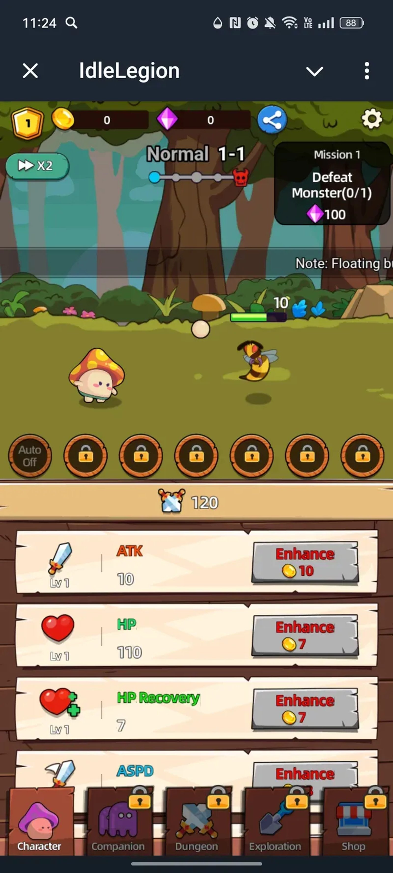 IdleLegion в Телеграм — скриншот 1