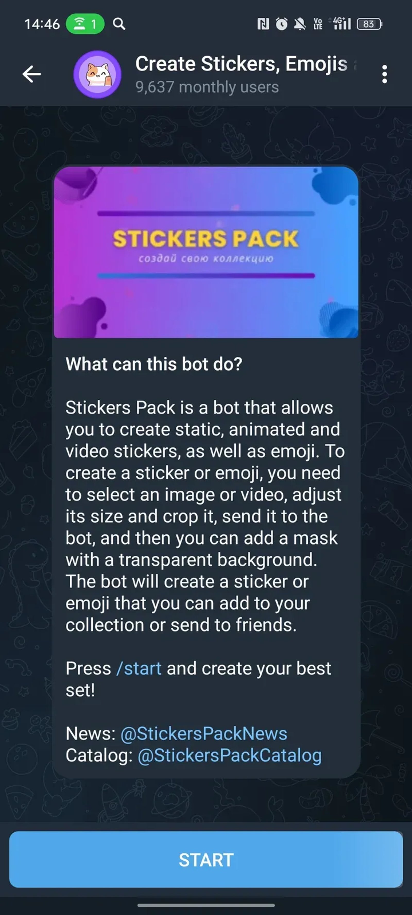 Create Stickers, Emojis and Emoji Font - Stickers Pack 👾 в Телеграм — скриншот 1